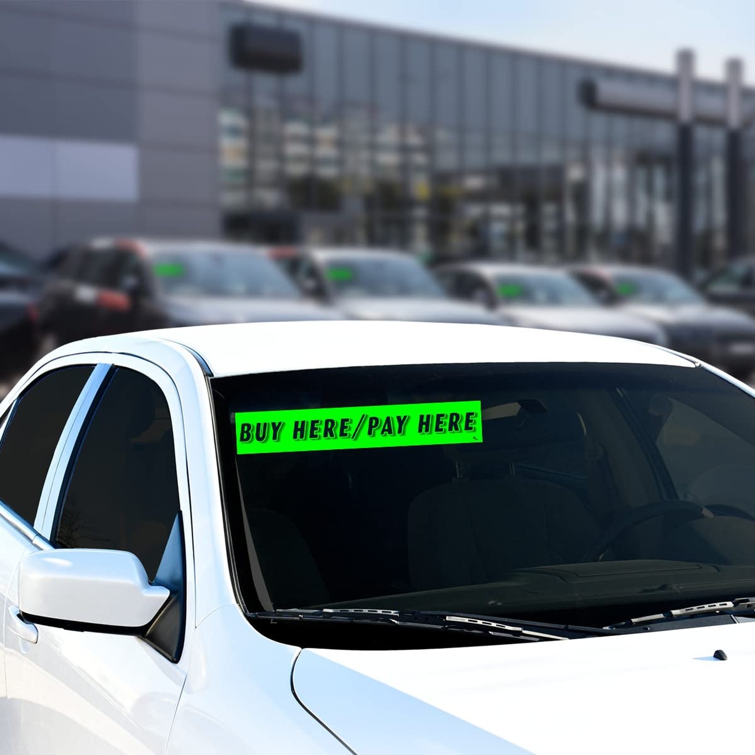 Versa-Tags Buy HERE/Pay HERE Windshield Stickers, Chartreuse Green, 12-Pack |…