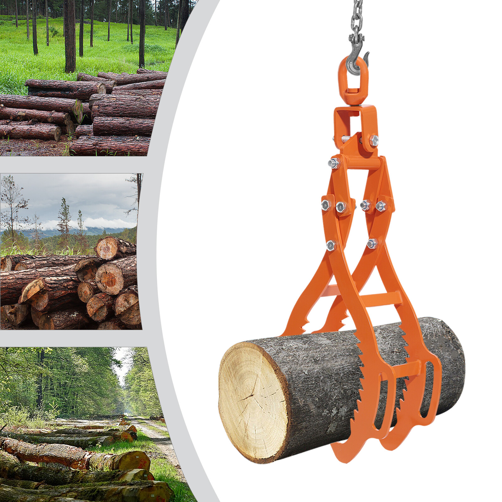 Steel Log Lifting Tongs Timber 4 Claw Log Tong Tongs for Log Lifting