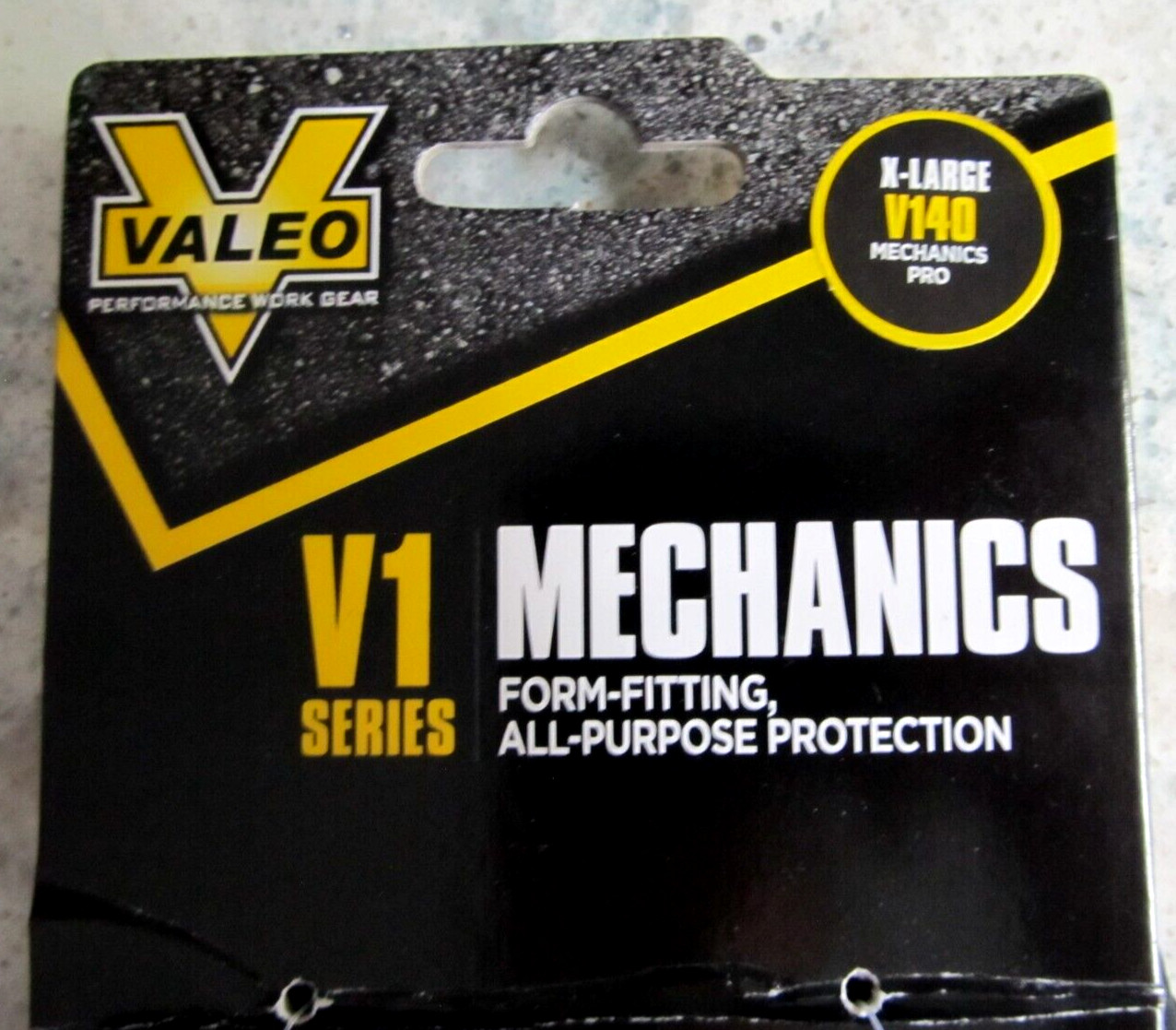 Mechanics Gloves X-Large V140 Black/Gray Form Fitting All-Purpose Protect VALEO