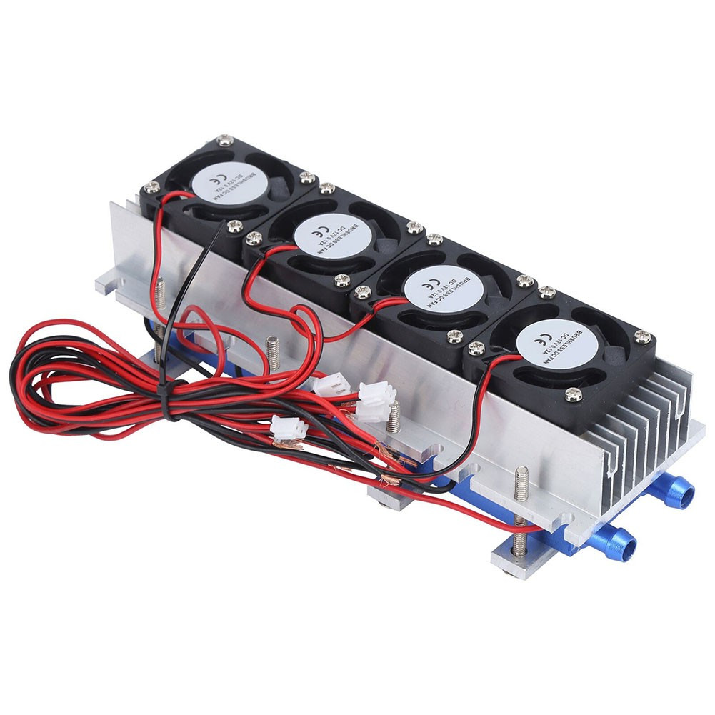 4 Chip Refrigerator Thermoelectric Peltier Cooler Water Cooling Device 12V/288W