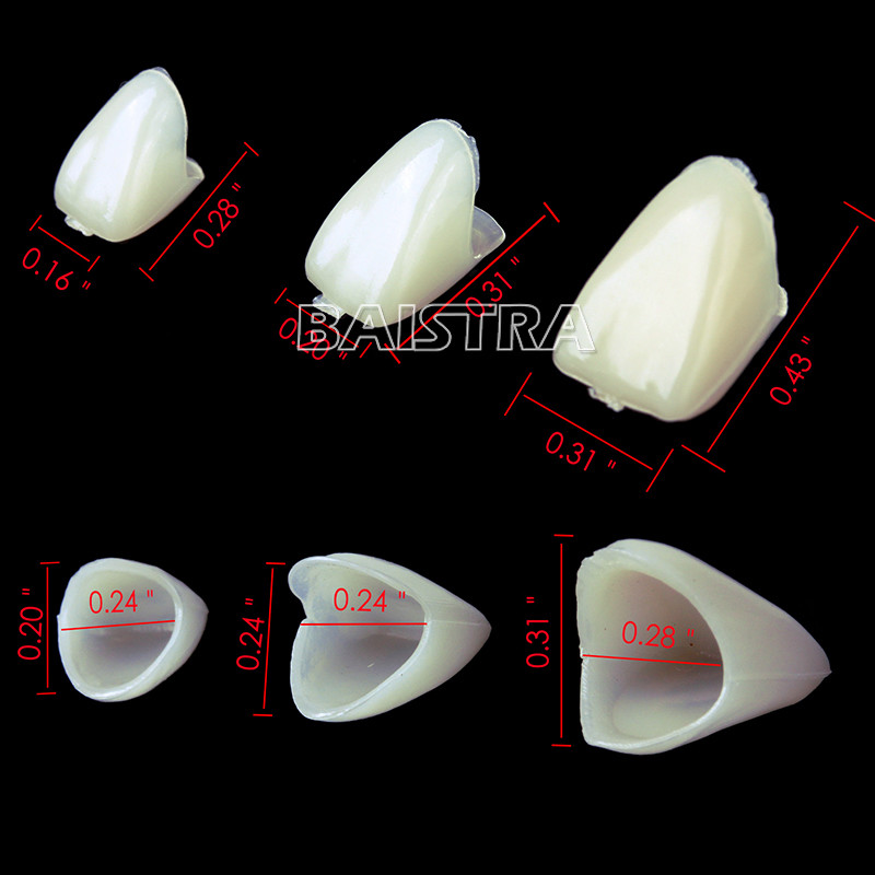 AZDENT Dental Temporary Tooth Crown Front Teeth Veneers 22# 23# 24# Mixed