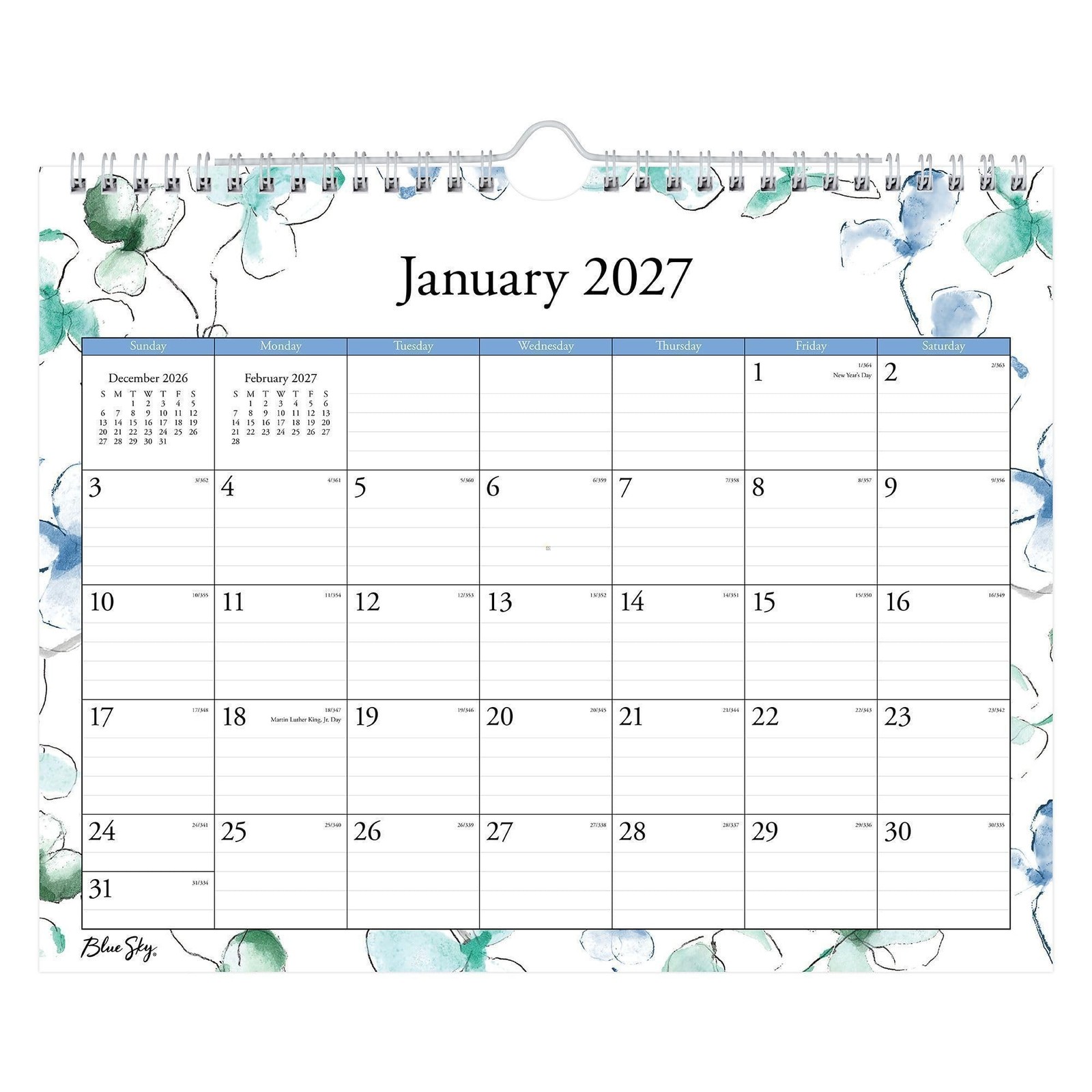 Blue Sky 2027 Monthly Wall Calendar, January 2027 – December 2027, Durable Tw…