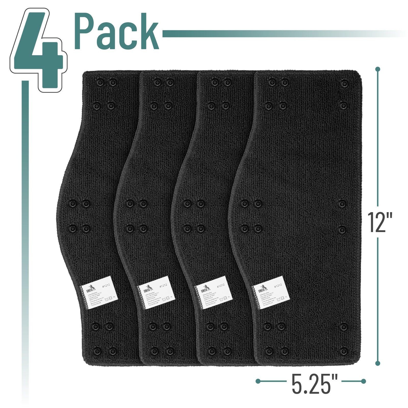 UNCO- Hard Hat Sweatband, 4 pcs, Black, Liner, 4 Pack, Black