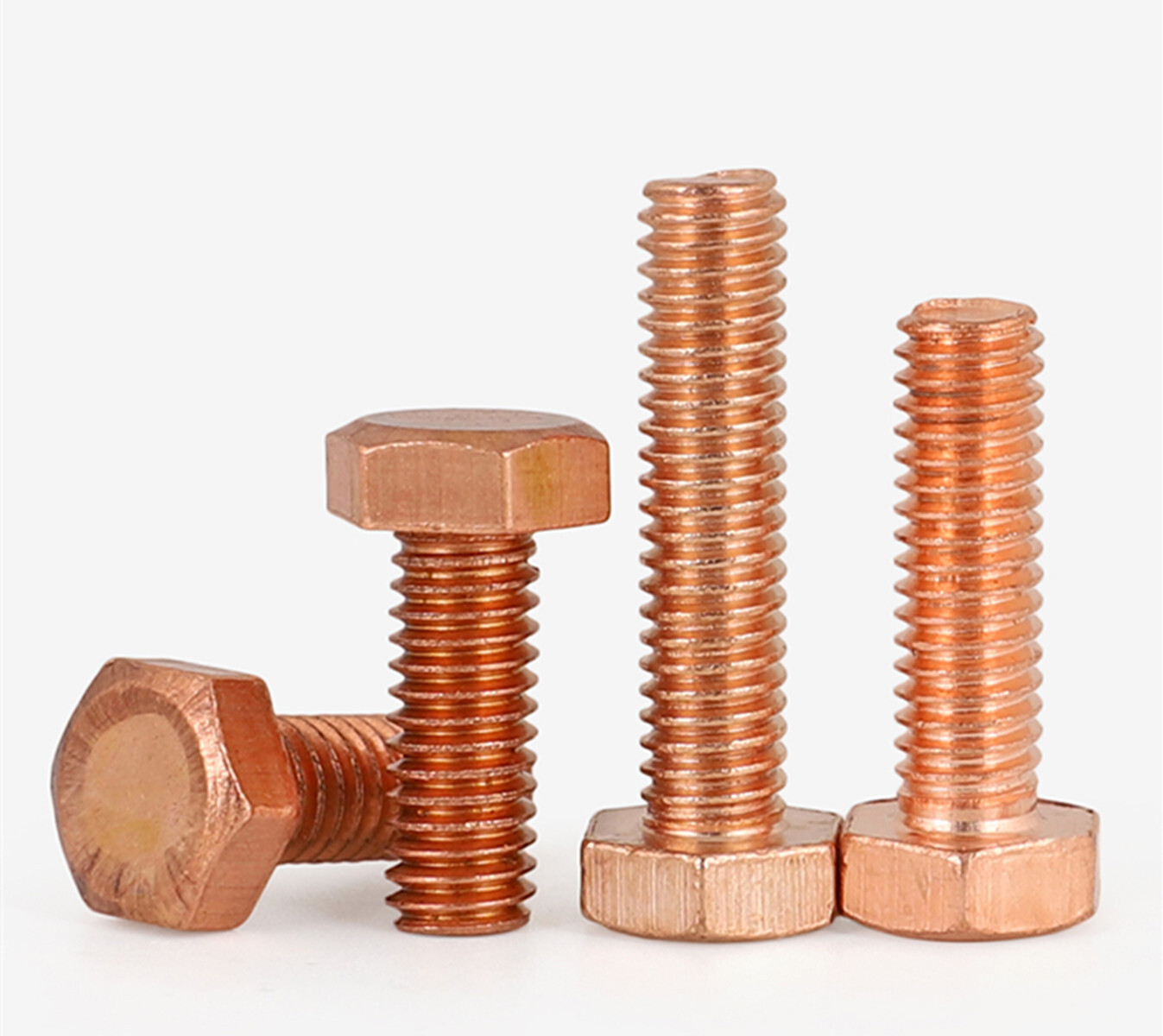 99.9% Pure Copper Allen Screws Hex Head Bolts DIN933 M3 M4 M5 M6 M8 M10 M12 M16