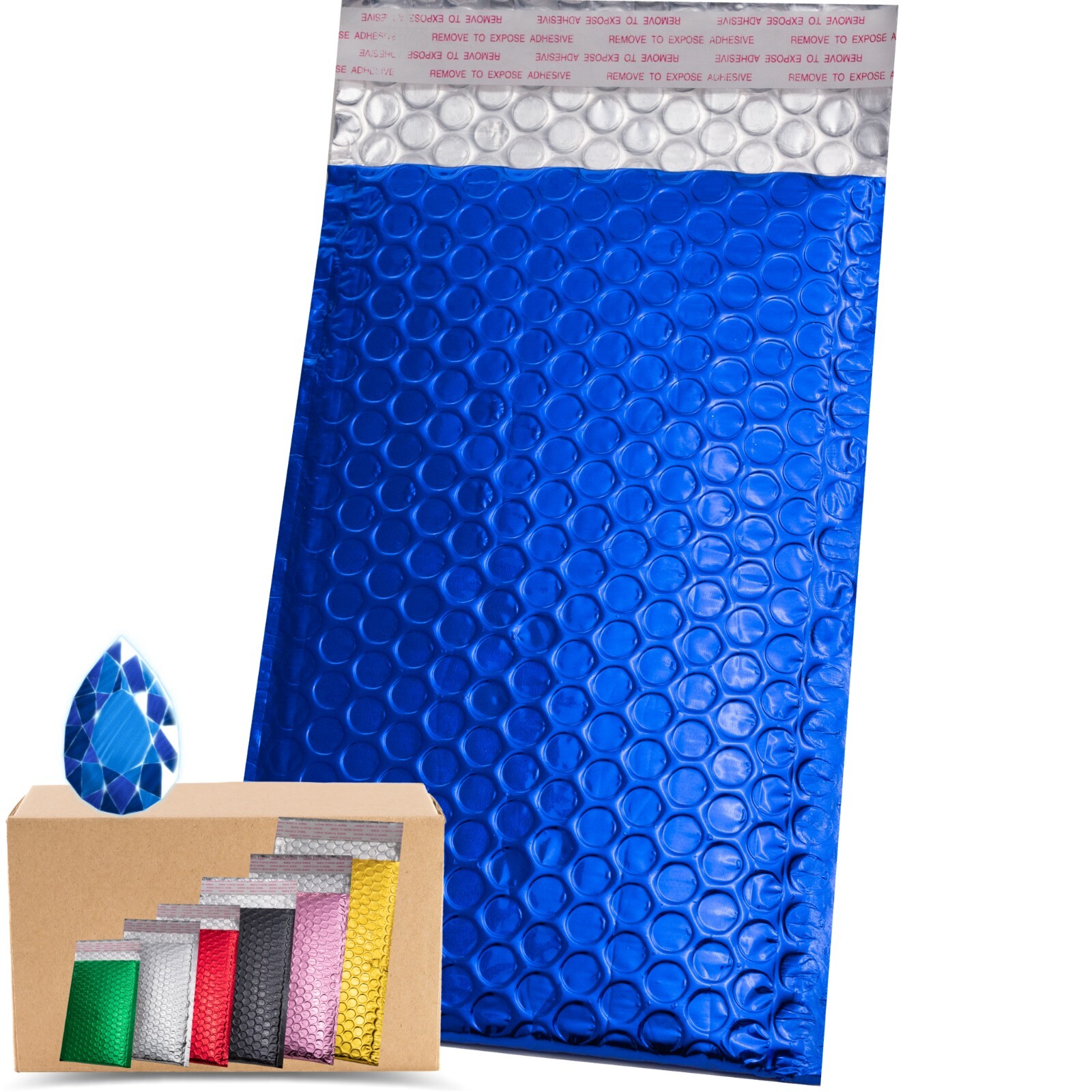 kettleband Size 4″ X 8″ 300 Pack-Metallic Bubble Mailers 7 Colors option #000
