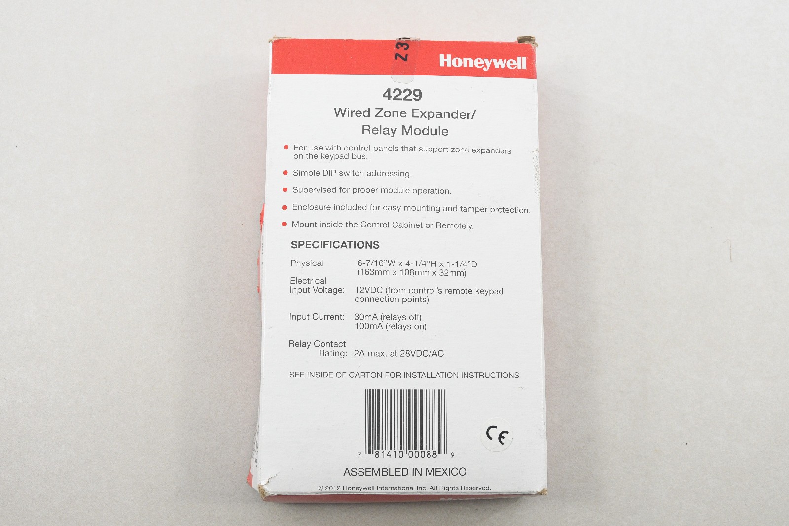 Honeywell Ademco 4229 Wired Zone Expander/Relay Module NEW Open Box