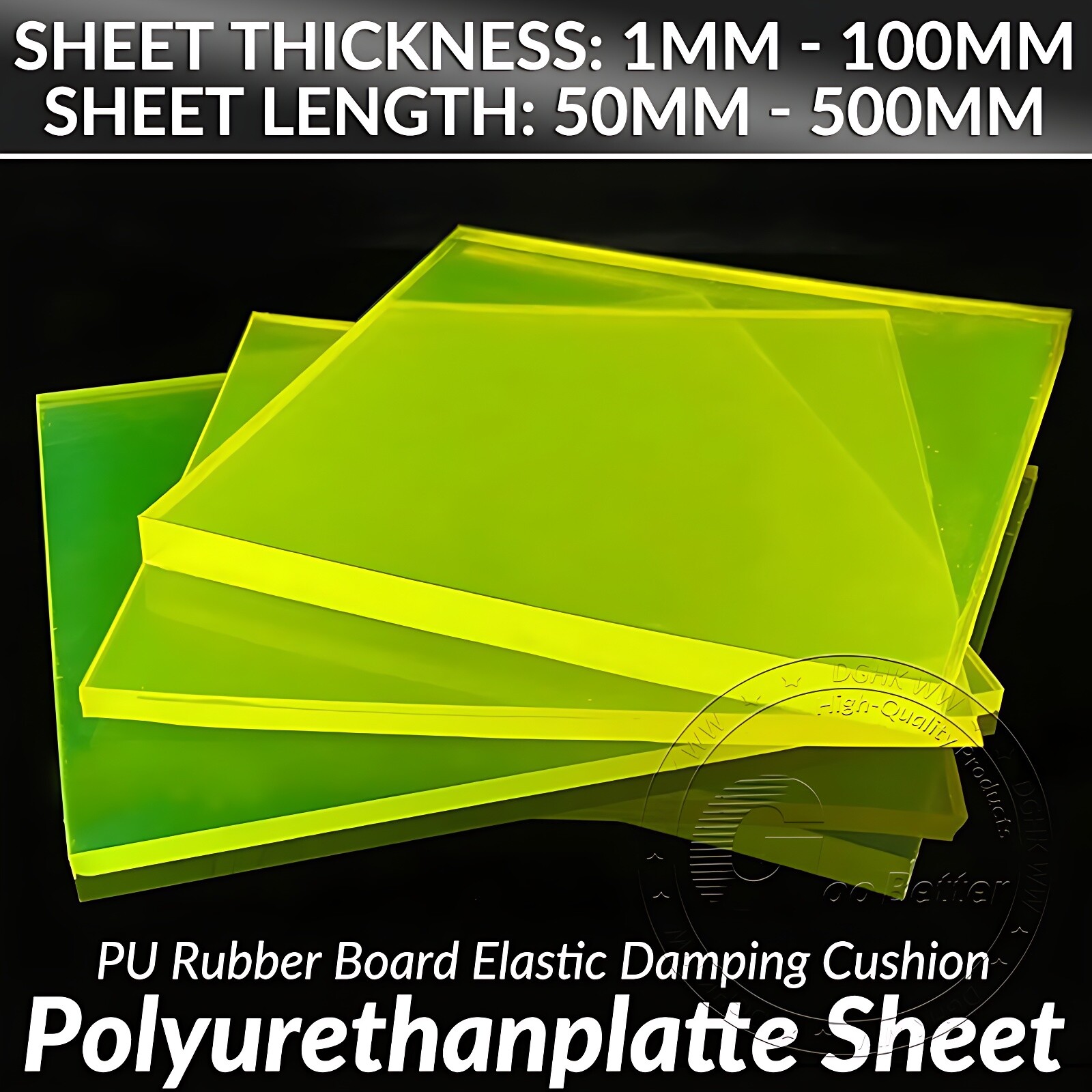 Polyurethane Sheet PU Rubber Board Elastic Damping Cushion Thickness 1mm-100mm