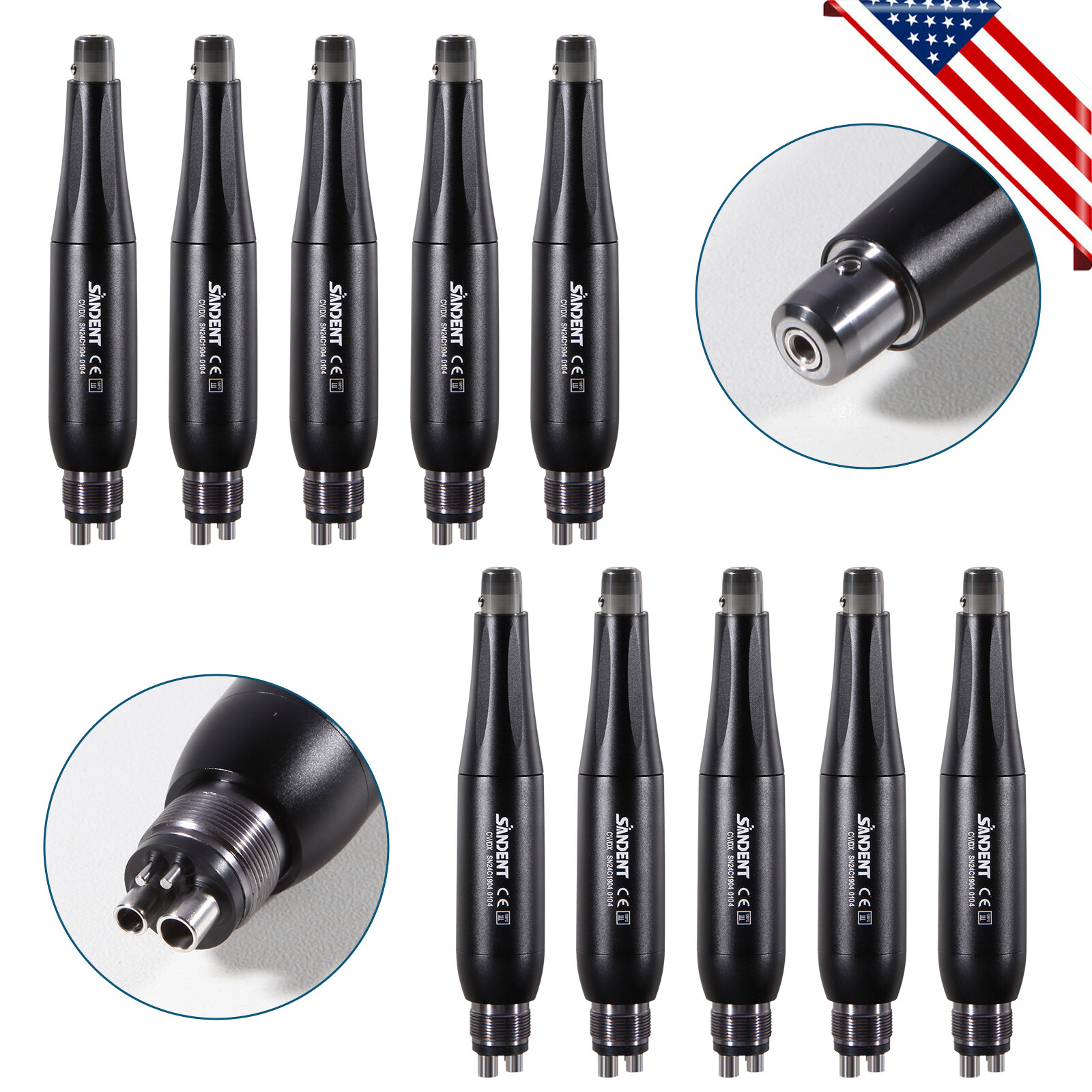 Dental Hygiene Prophy Handpiece Mini 4:1 Straight Nose Cone HP Air Motor 4Hole