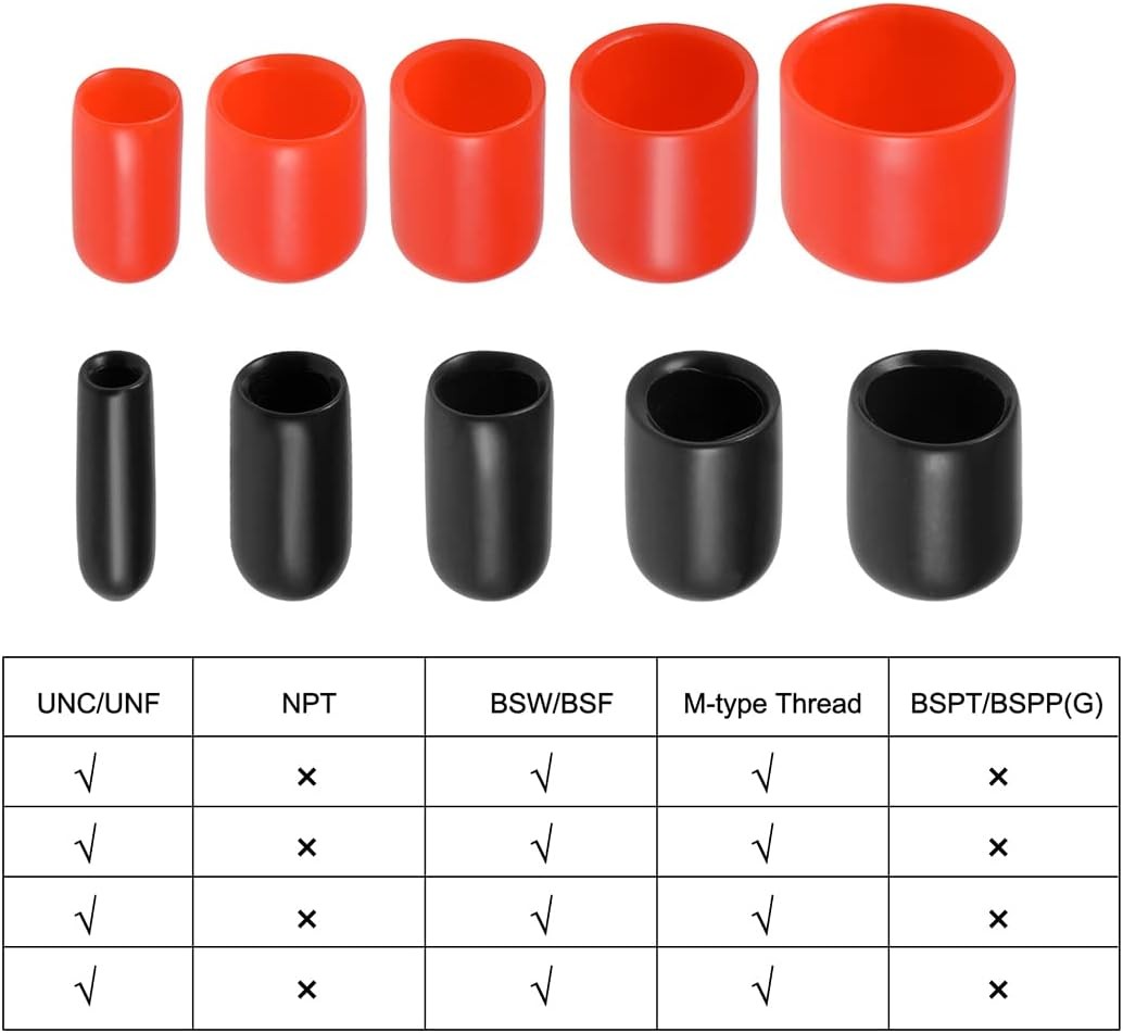 uxcell 20pcs Rubber End Caps 3/8″(9.5mm) ID Vinyl Round Tube Bolt Cap Black