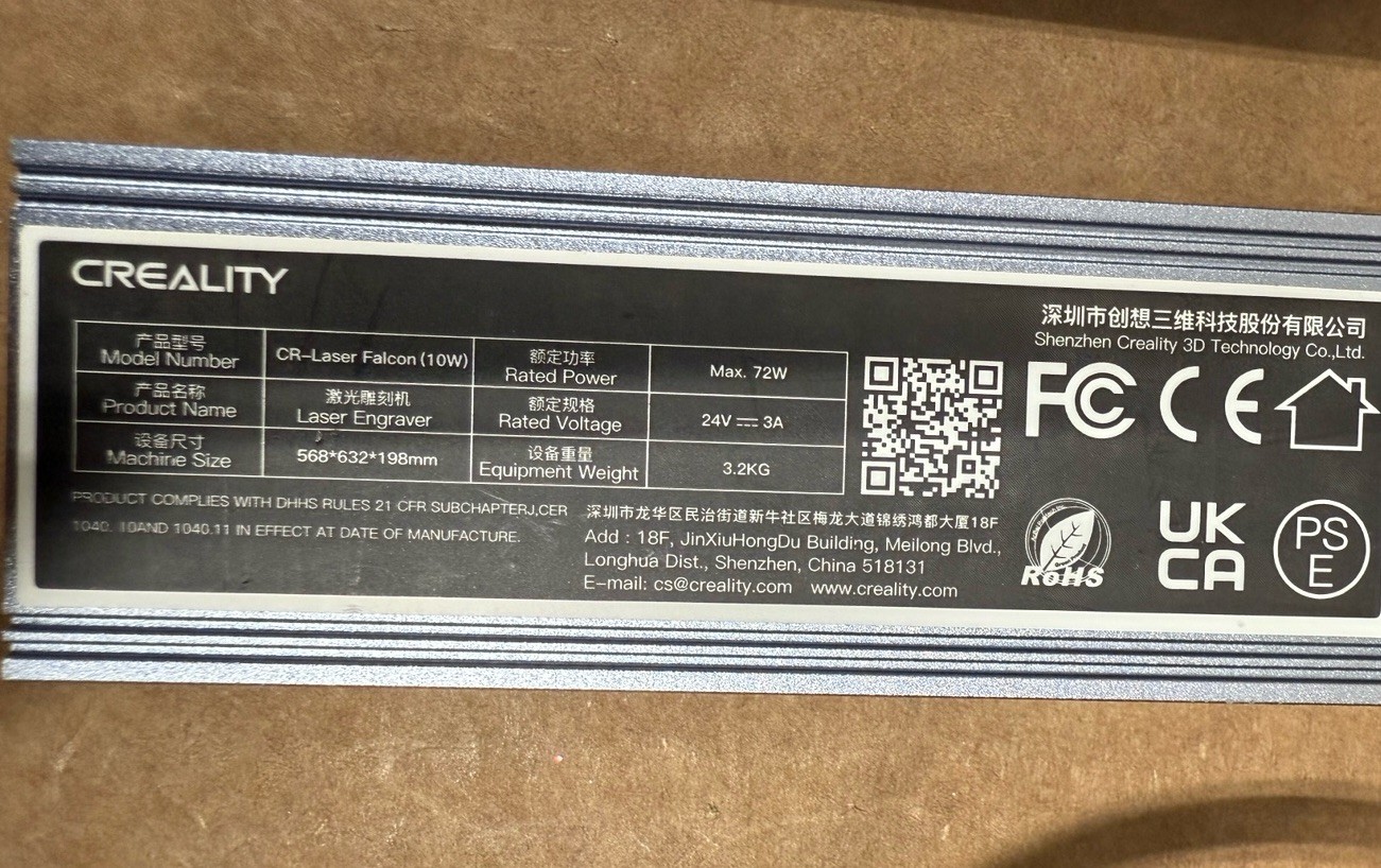 Creality Falcon 10W Laser Engraver FOR PARTS ONLY AND SOLD AS IS