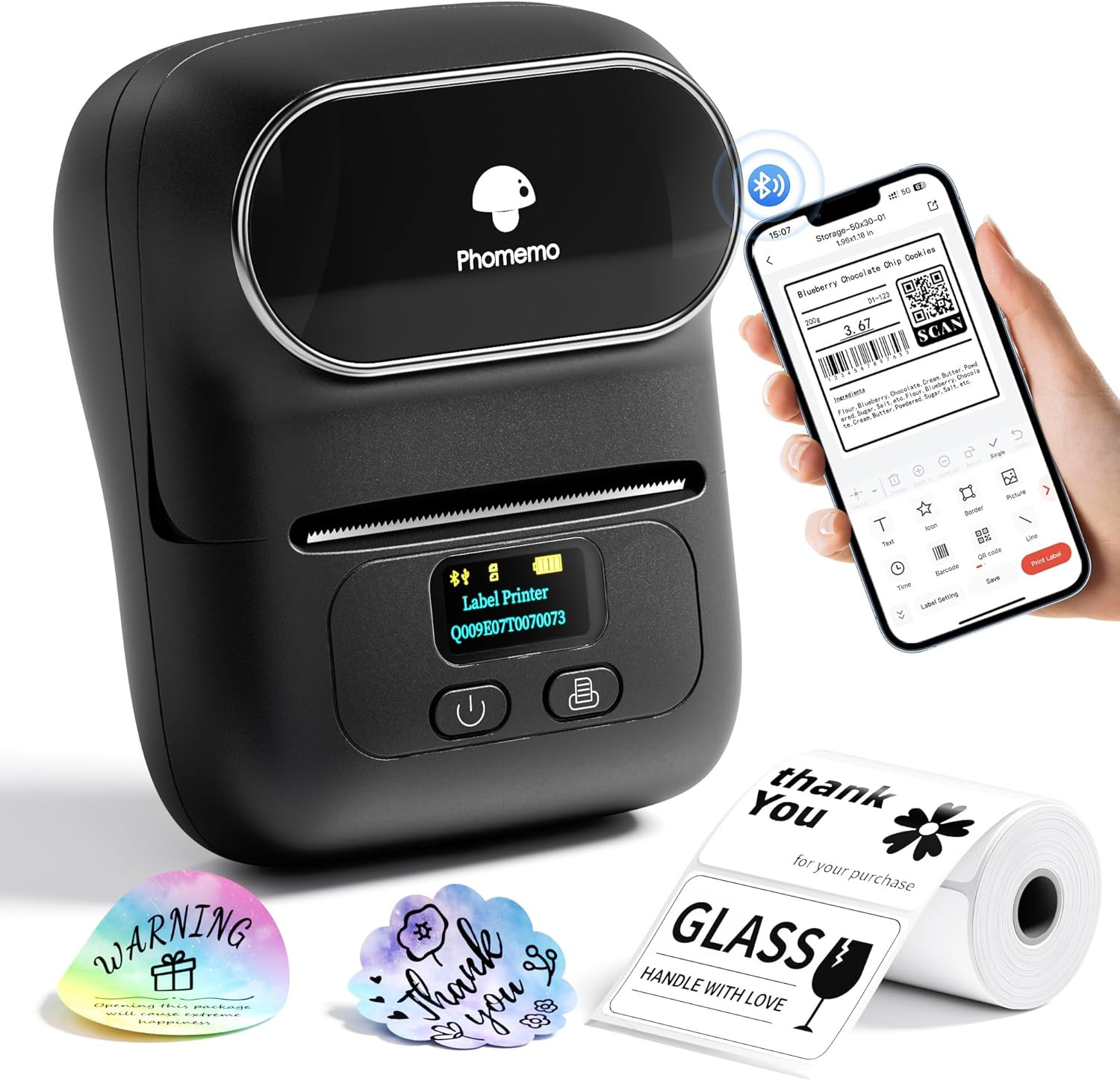 Phomemo M110 Label Makers – Barcode Thermal Bluetooth Label Printer