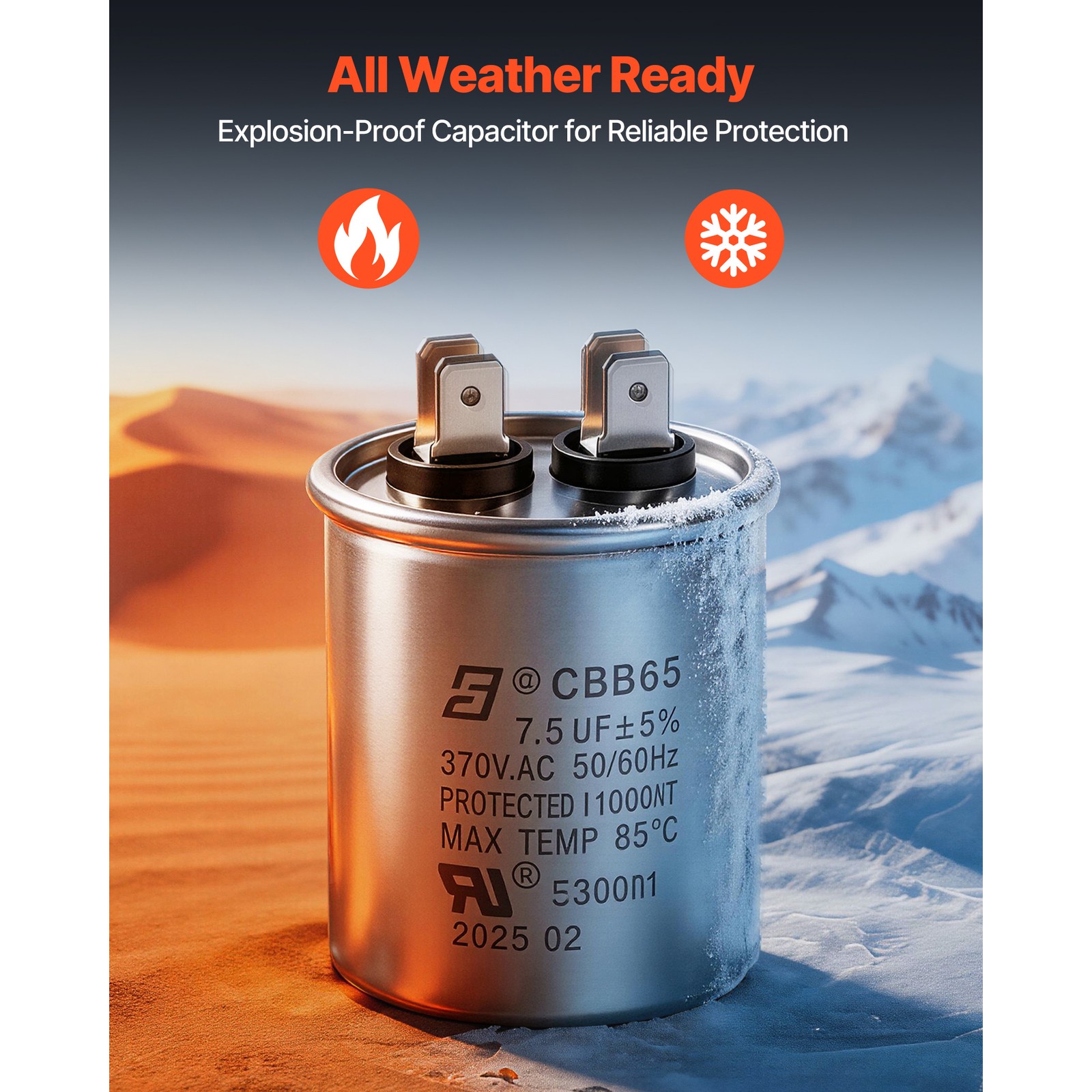 Uimoso Condenser Fan Motor with Capacitor 1/4HP 825RPM 208-230V Dual Rotation