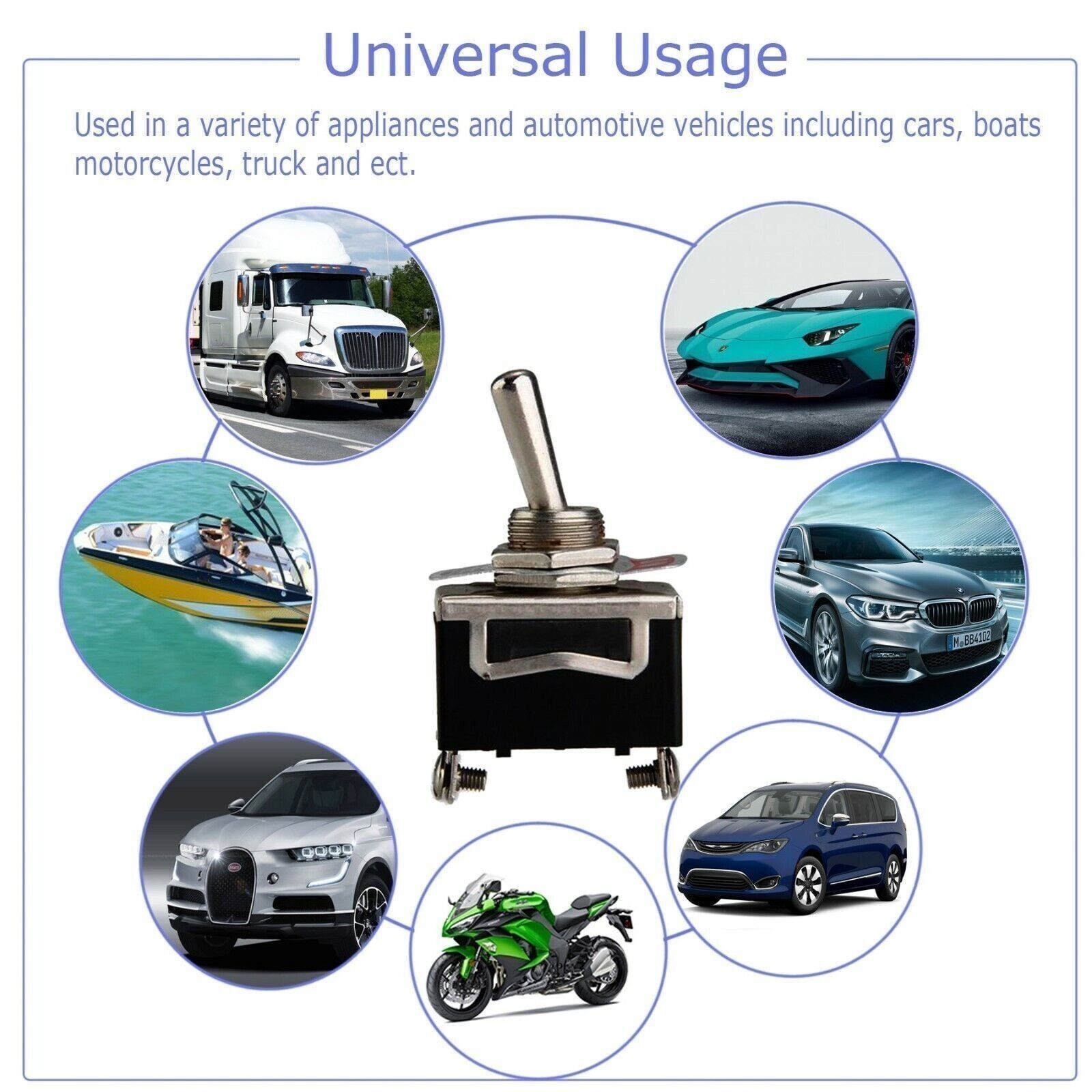 5X Toggle SWITCH ON/OFF Heavy Duty 15A 250V SPST 2 Terminal Car Boat* Waterproof
