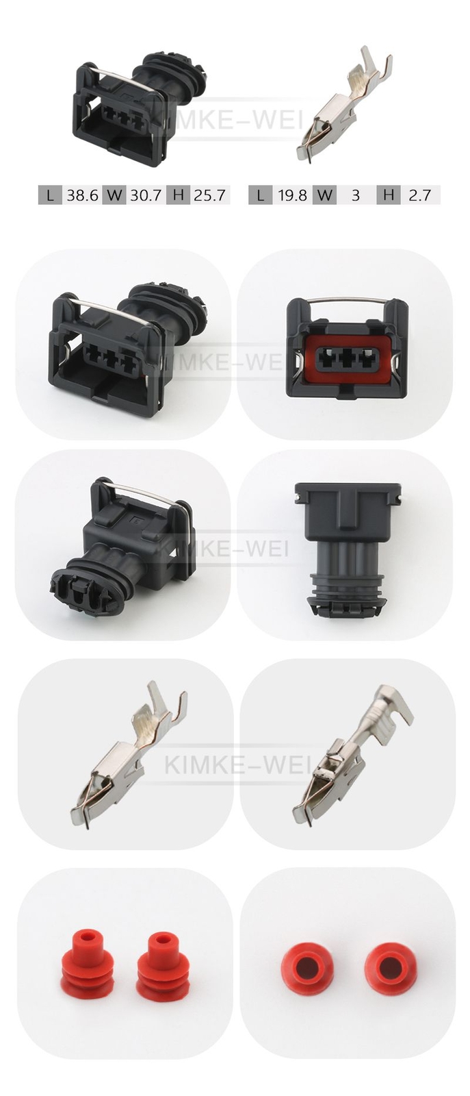 3 Pin/Way TE/AMP/TYCO Junior Power Timer Automotive Socket Female Connector Plug