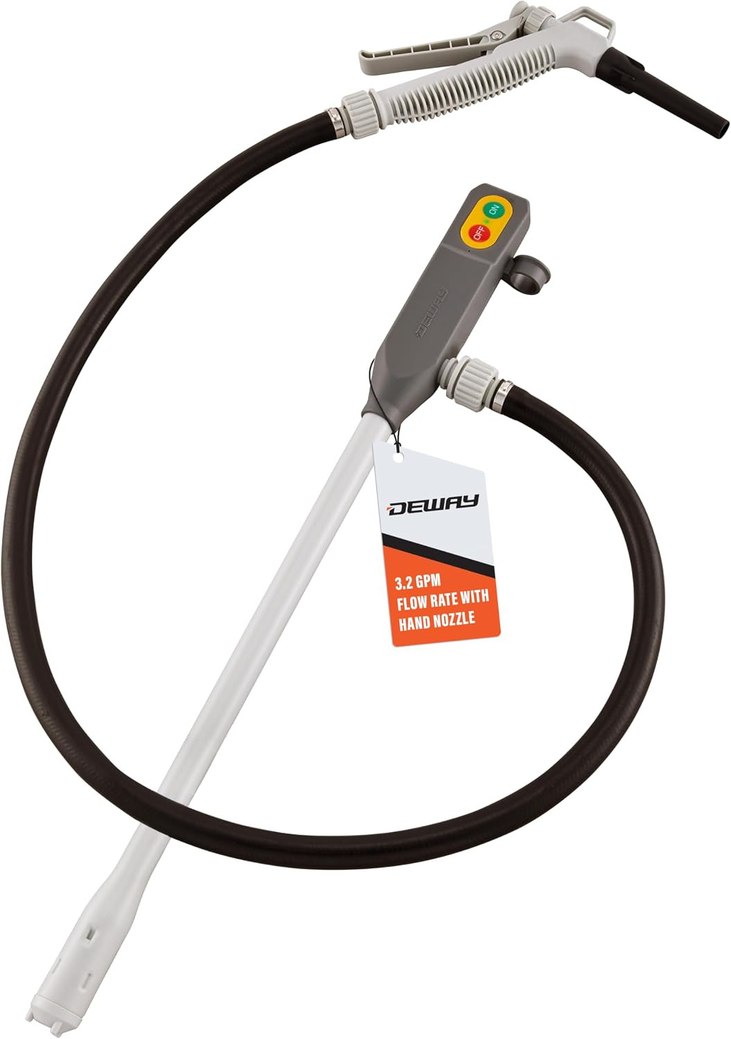 Battery-Powered Stick Fuel Transfer Pump with Hand Trigger Nozzle, 3.2GPM