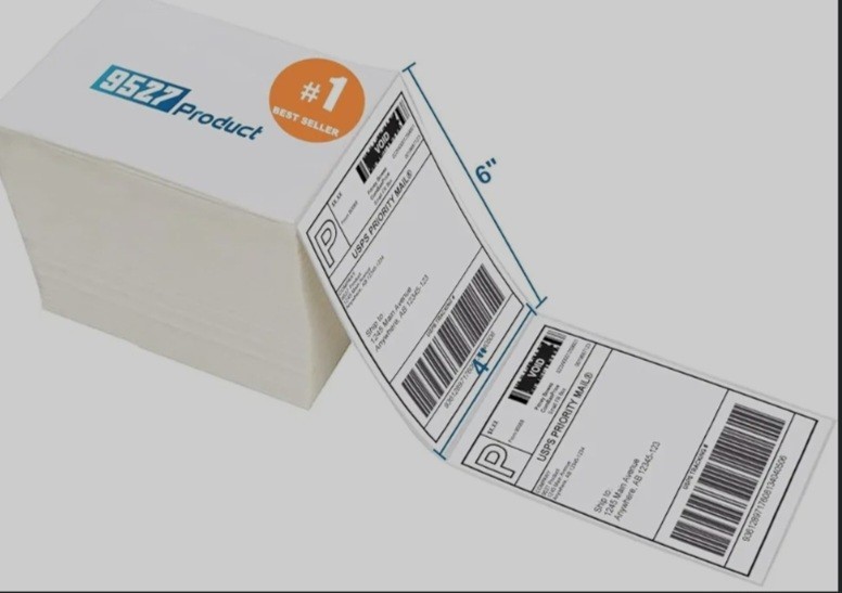 Fanfold 4 x 6 Direct Thermal Labels White Perforated Shipping Labels, 500pcs per