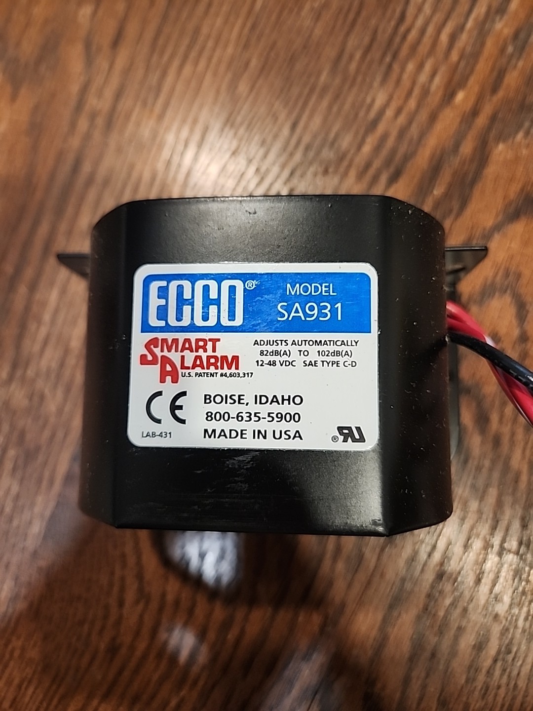 Ecco SA931 Smart Alarm Backup Alarm 12-48 VDC