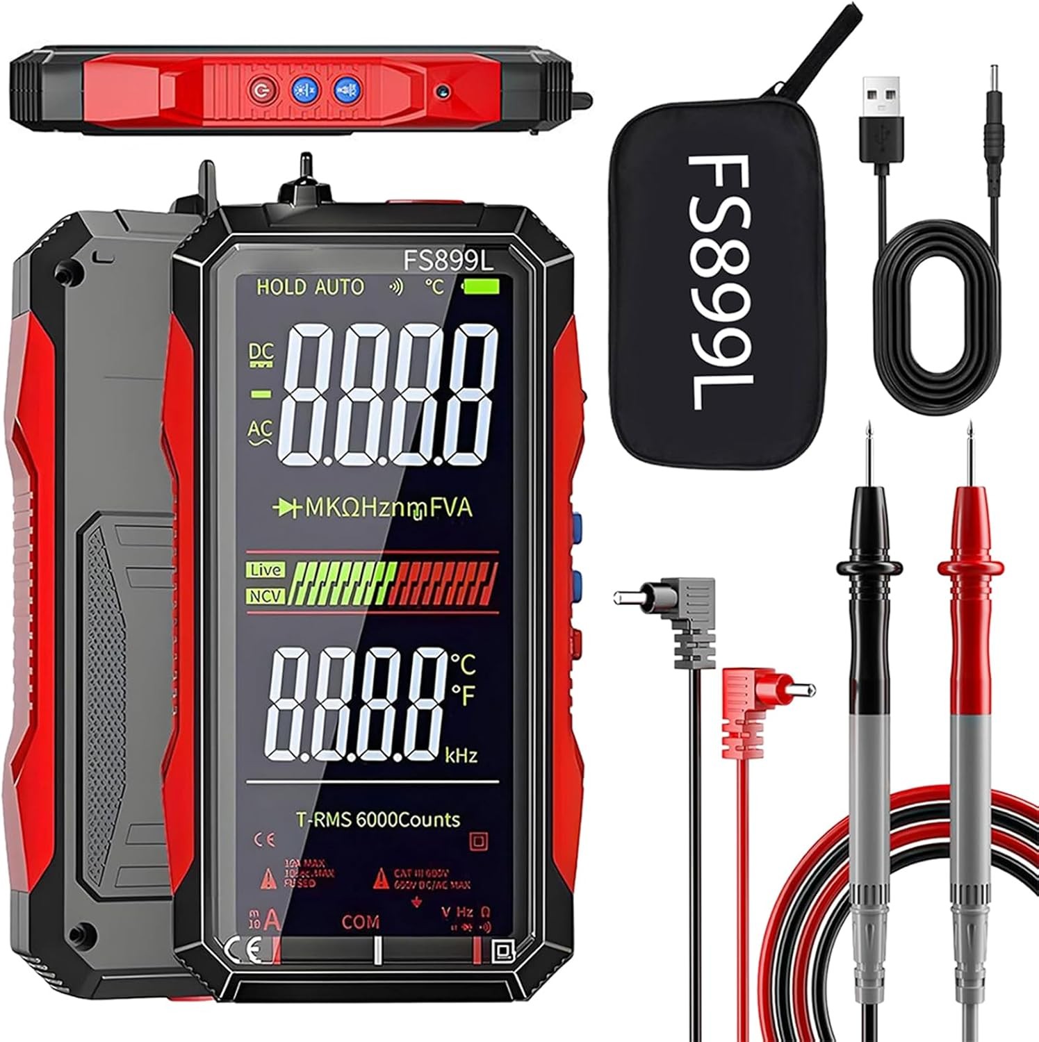 USB Rechargeable Digital Multimeter, 2026 Upgraded Fs899l Multimeter, Automatic