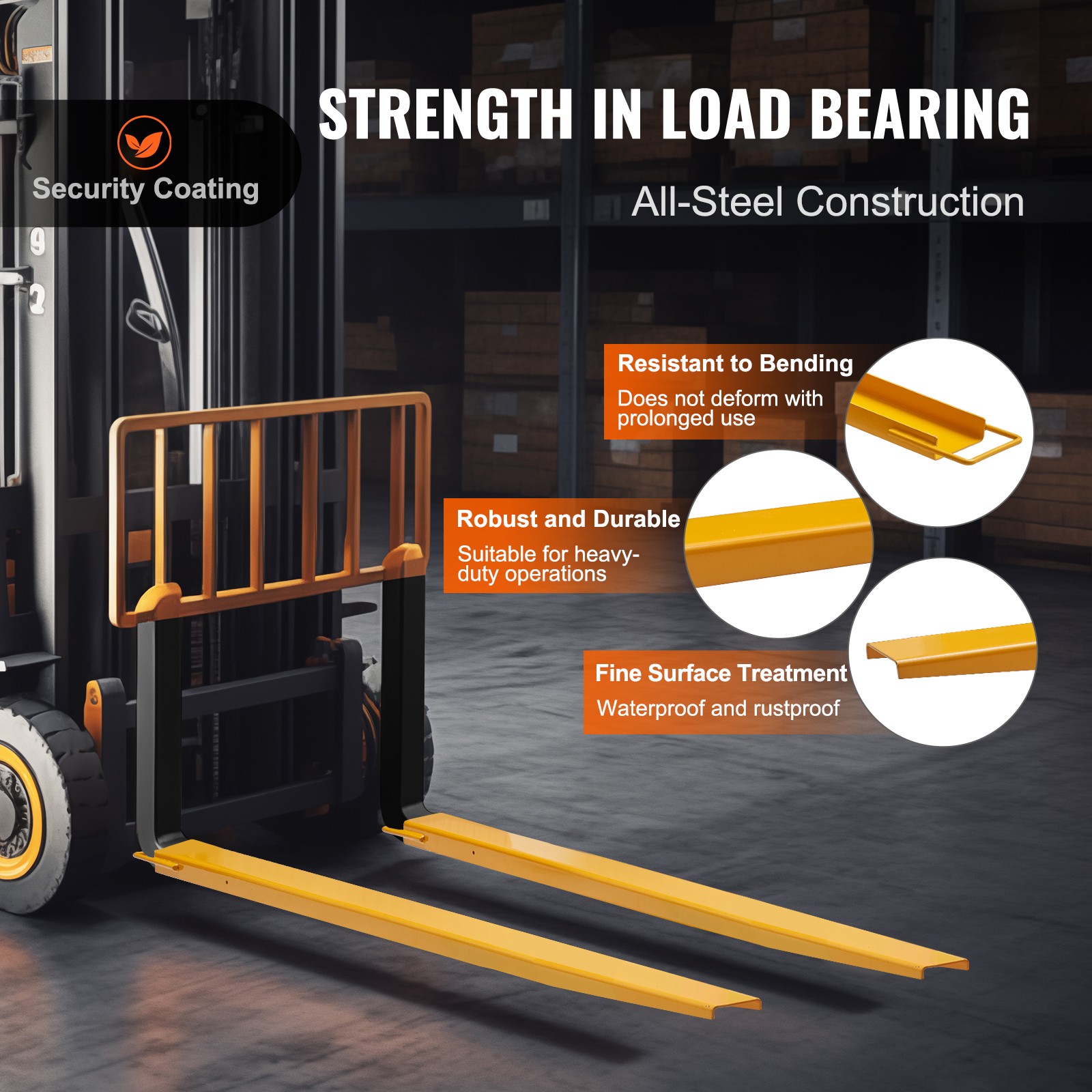 VEVOR Pallet Fork Extensions Forklift Extensions 72″ x 4.5″ Heavy Duty Steel