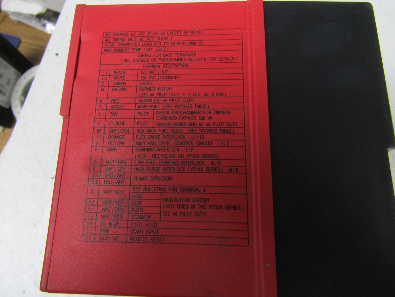 ✌ FIREYE PRIMARY SAFETY CONTROL BLL510, YPXXX PROGRAMMER, YB110IR FLAME SCANNER