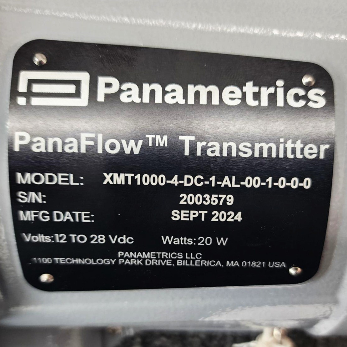 Panametrics Panaflow Transmitter, Model XMT1000