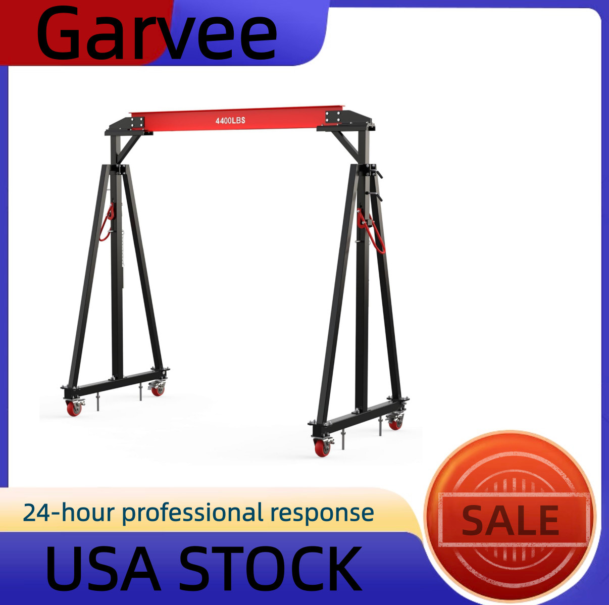 Heavy Duty Gantry Crane, 2 Ton 4400 LBS Steel I-Beam Hoist 97″-141″ Adjustable P
