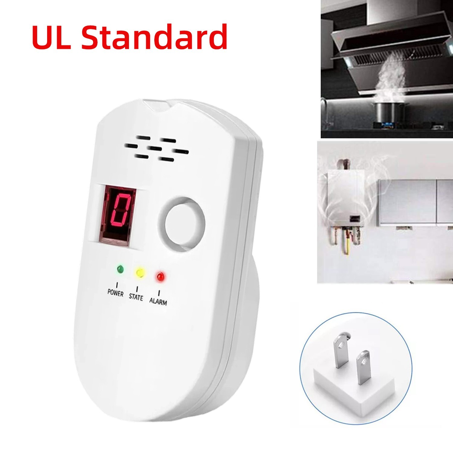Digital Gas Leak Detector Alarm Sensor Propane Butane Methane Natural Gas Catch