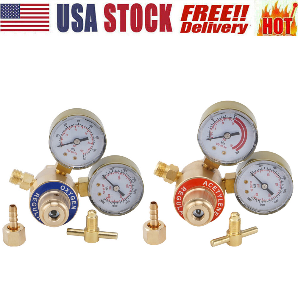 Solid Brass Oxygen & Acetylene Regulators 4 Welding For Victor Gas Torch Cutting