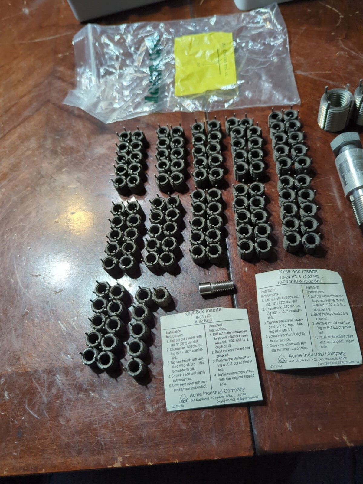 Huge 292 Piece Keylock Insert Set Acme, Carr & Others Inc 6 Tools