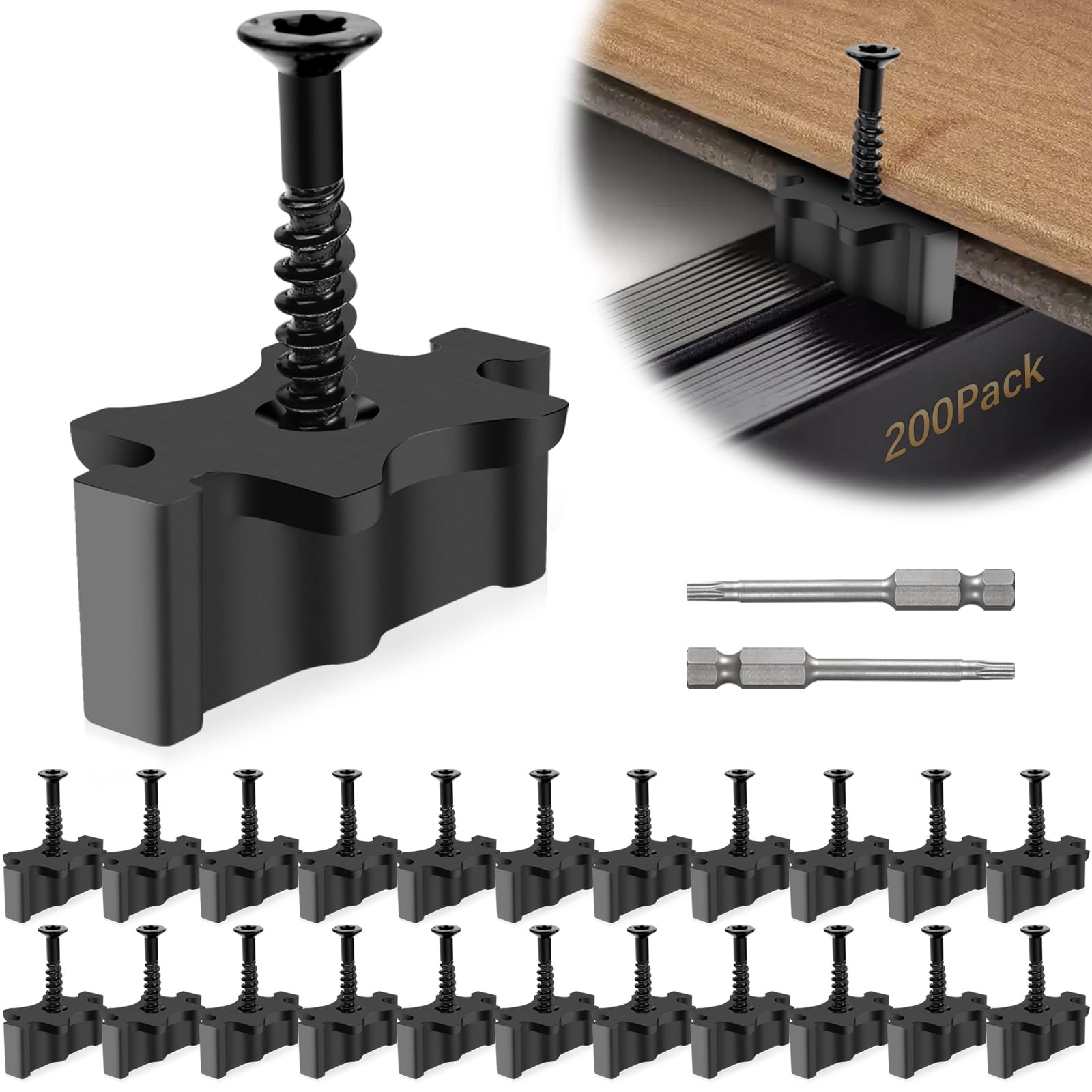 200 Pack Hidden Deck Fasteners for Composite Decking Board, Composite Decking…