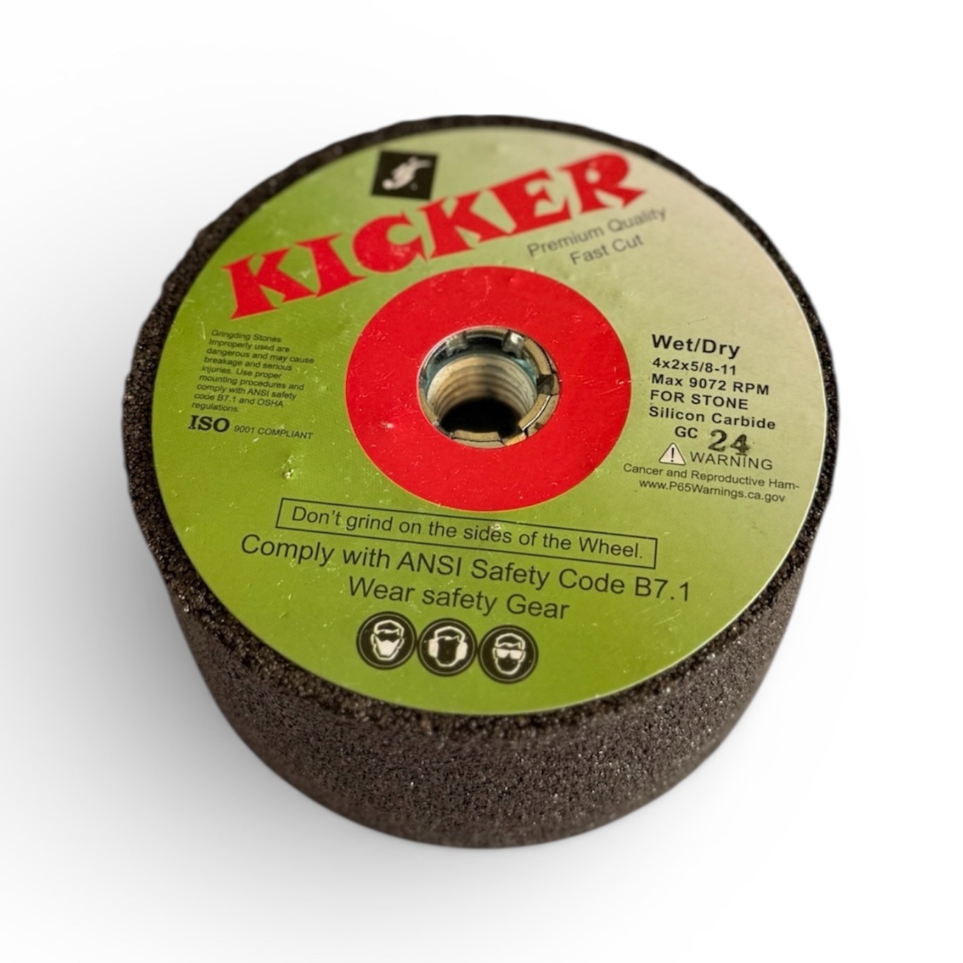 Kicker Hybrid Silicon Carbide Grinding Cup Wheel, 4×2, 5/8-11 Arbor, for Stone G