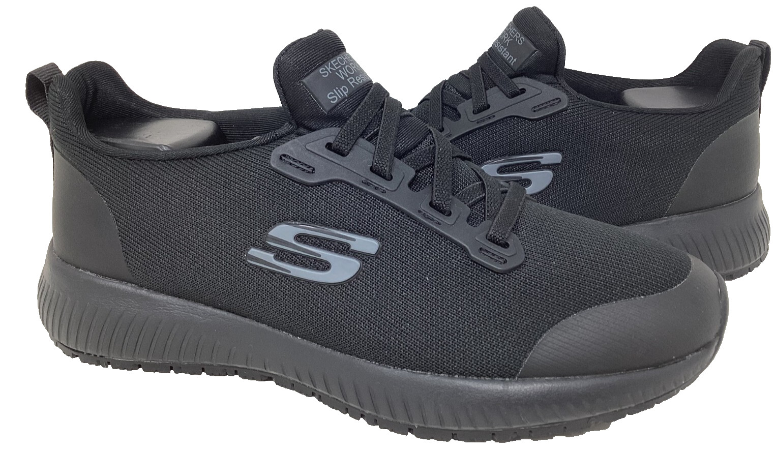Skechers Women’s Work Squad Slip Resistant Slip On Black Shoes Size:8 190D