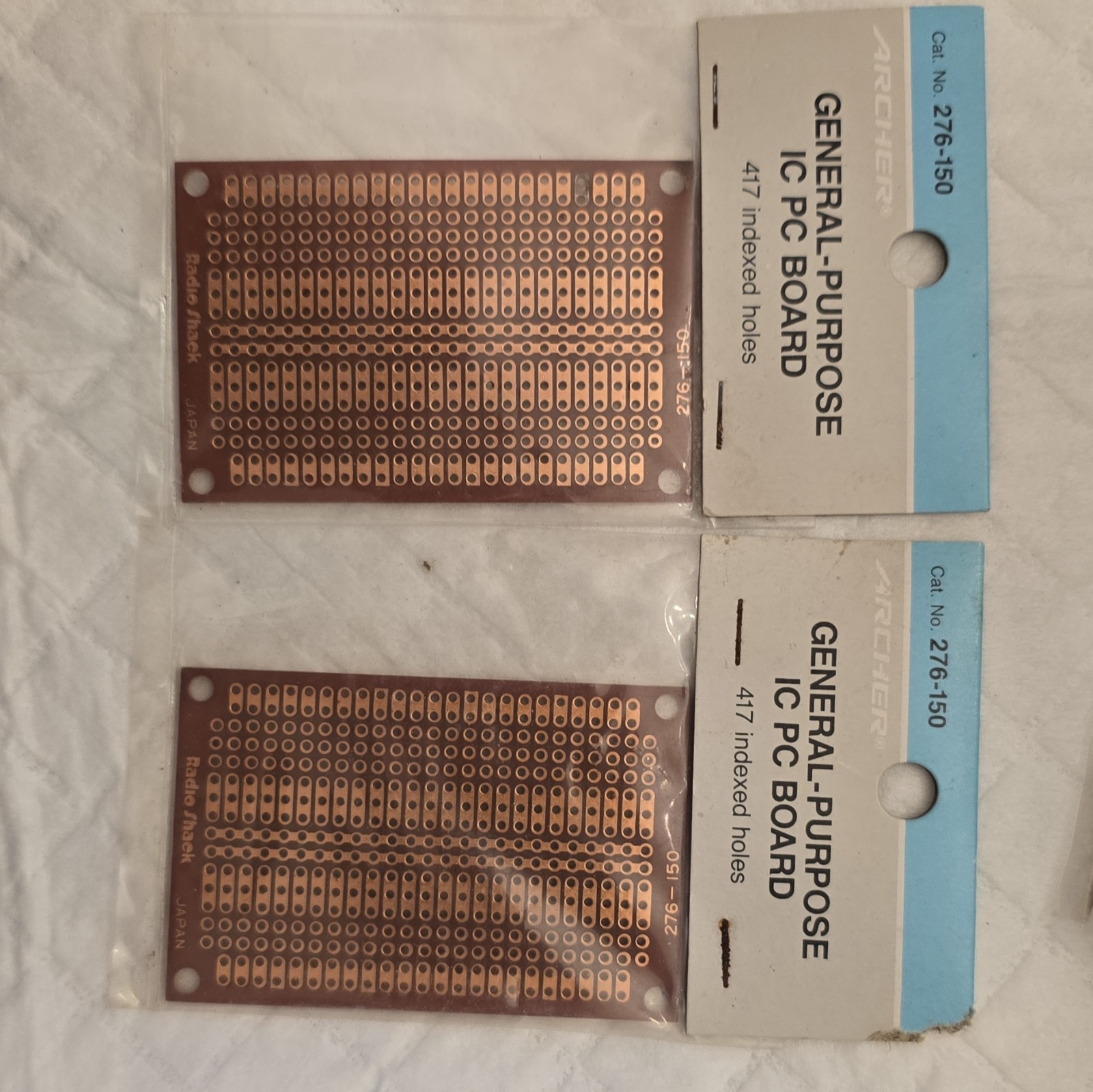 Vintage Archer Radio Shack 276-150 Japan IC Proto Perf Boards – NOS – LOT of 10