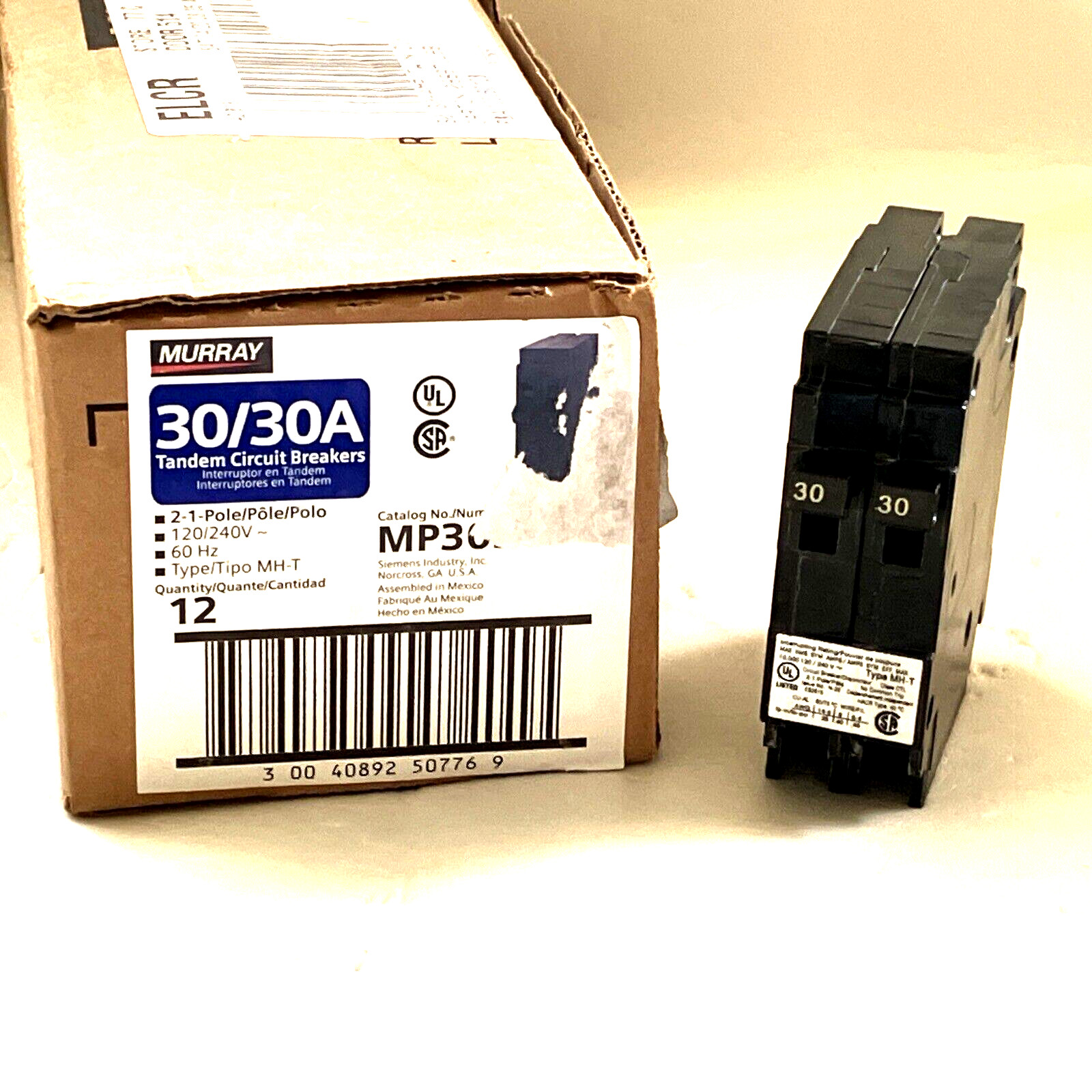 MURRAY MP3030 30A 120V/240V 1-POLE CIRCUIT BREAKER New!! CTL