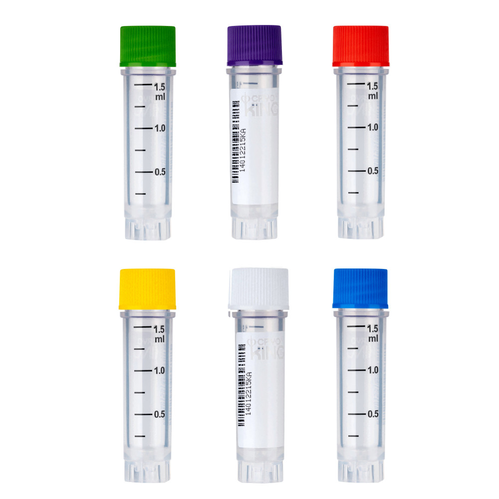 1000Pcs 1.5ml Cryogenic Vials, Sterile Vials with Side Barcode