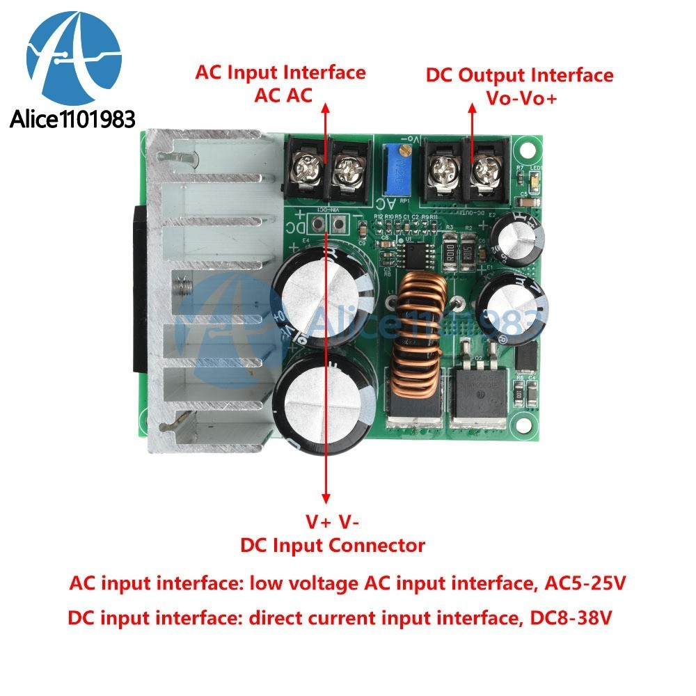 AC 5-25V/DC 8-38V To DC 3.3-32V Buck Power Module Adjustable Voltage Regulator