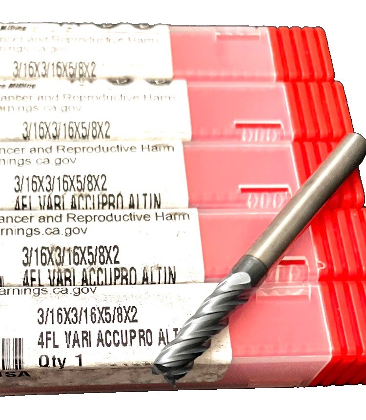 Accupro 3/16″ 4FL Square End Mill Solid Carbide AlTiN 70214085 NEW