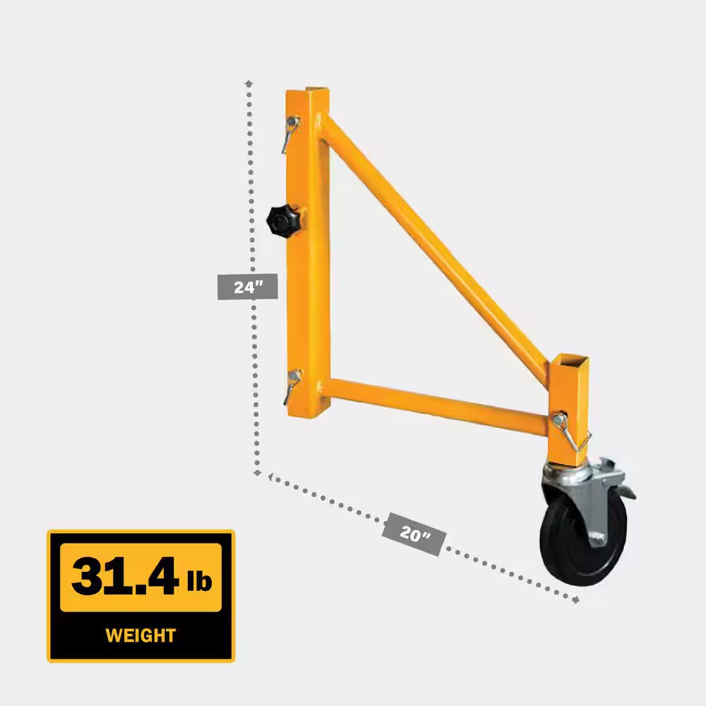 14 In. Scaffold Outriggers with 5 In. Heavy Duty Caster Wheels, Compatible with