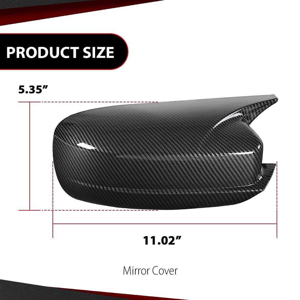 Side Mirror Covers Shell Cap Left Right for Dodge Charger SRT 2015-2023