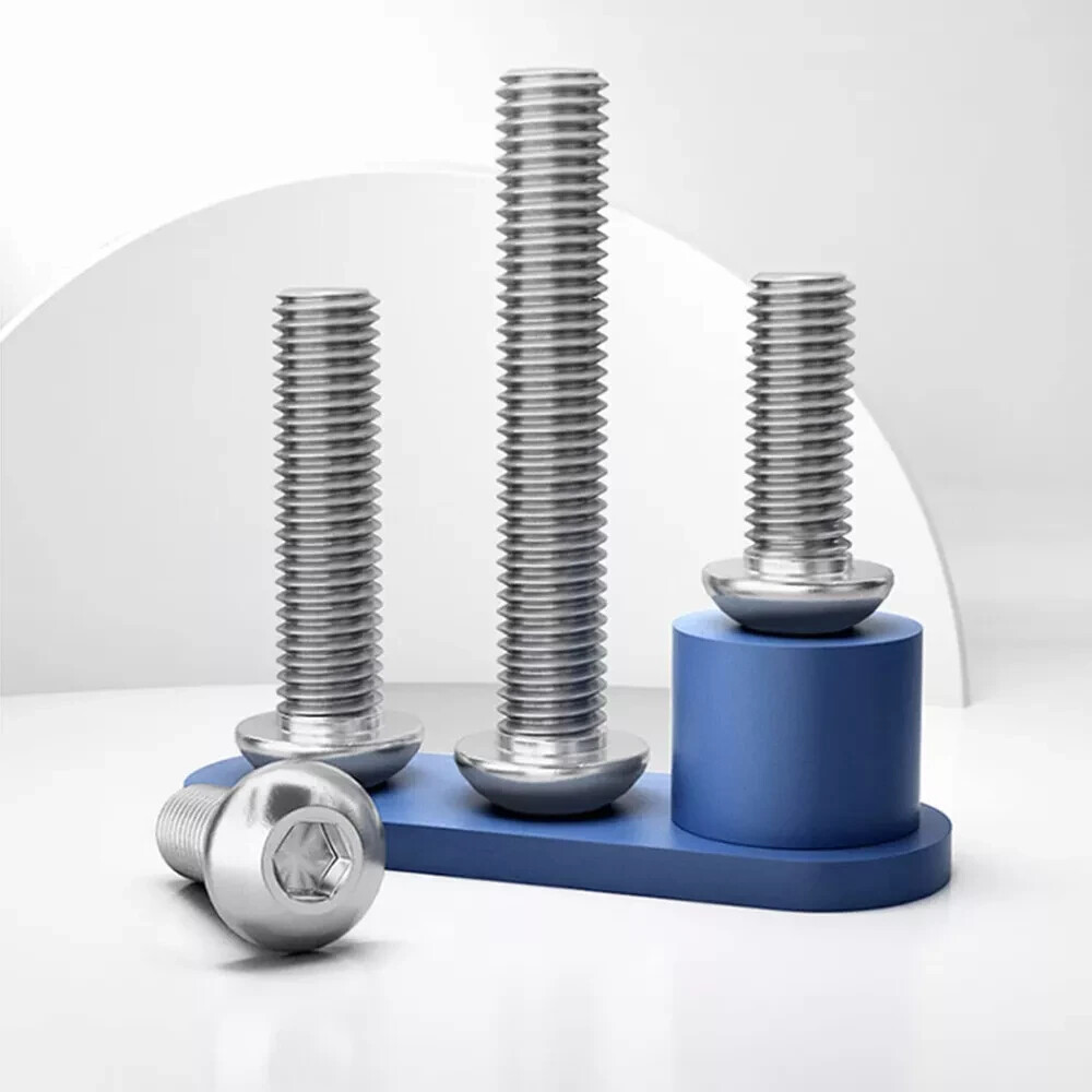 M6X10,12,13,15,40,45mm Button Head Socket Cap Screw Allen Hex Drive Stainless