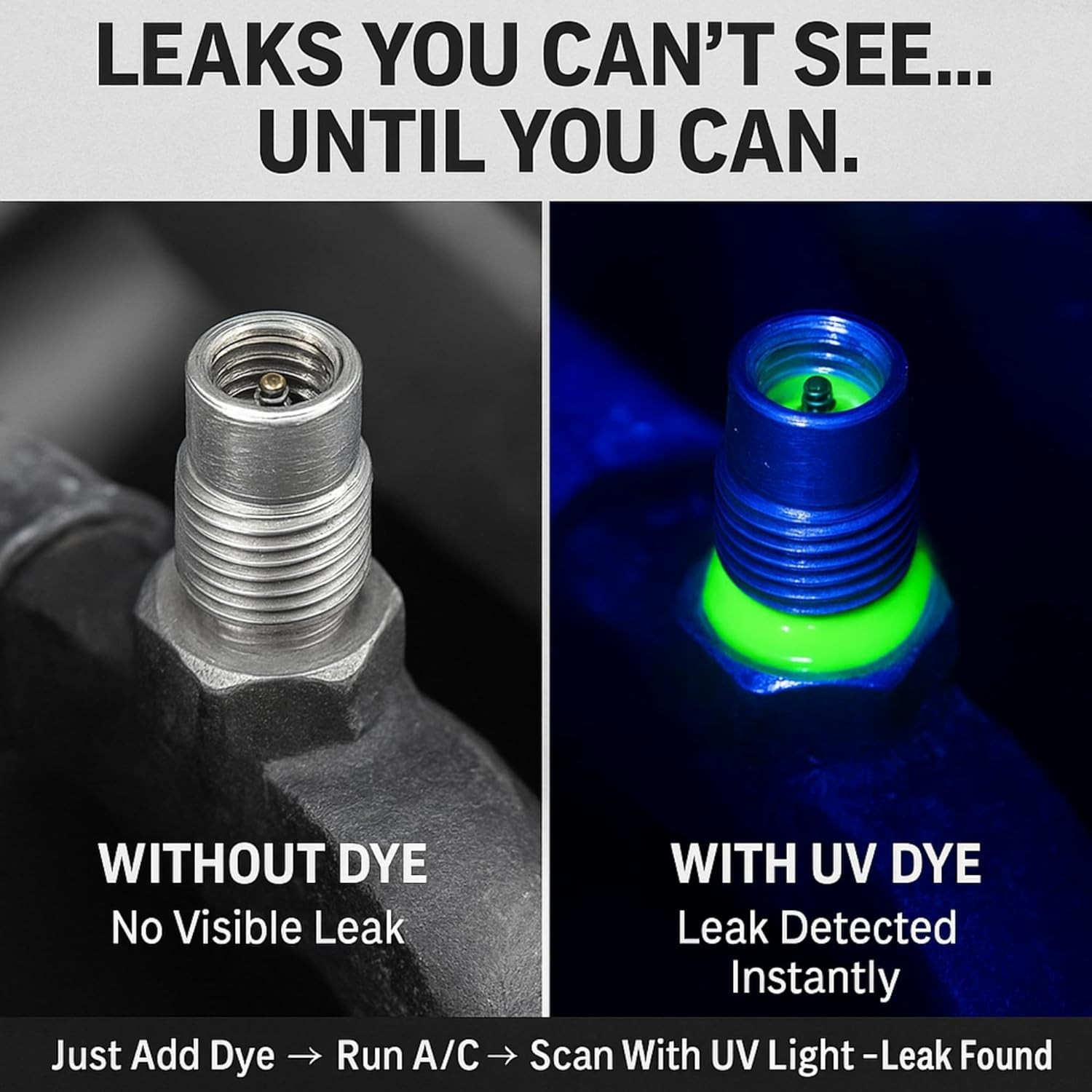 ENVIRO-SAFE UV Dye Charge – Leak Detector for R1234YF, R134a, R12, R22, R600a