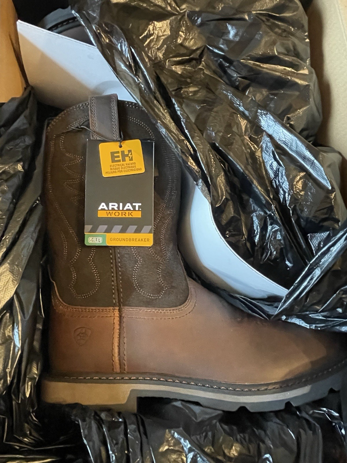 Ariat Groundbreaker Pull-On Men’s Boots 10 D Medium Brown EH Soft Toe 10014238