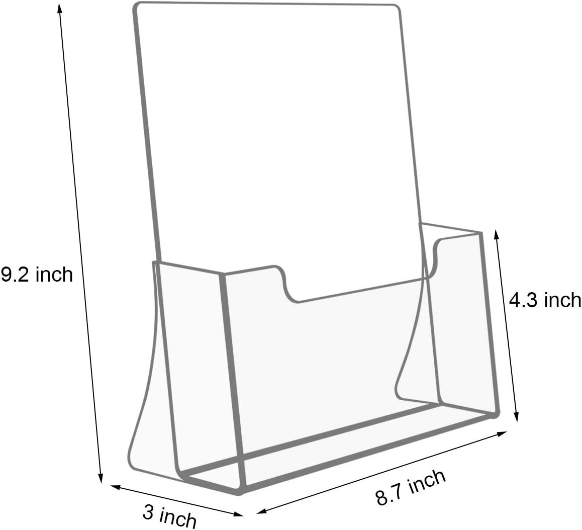 Clear Acrylic Brochure Holder Stand, 8.5×11 – 6 Pack