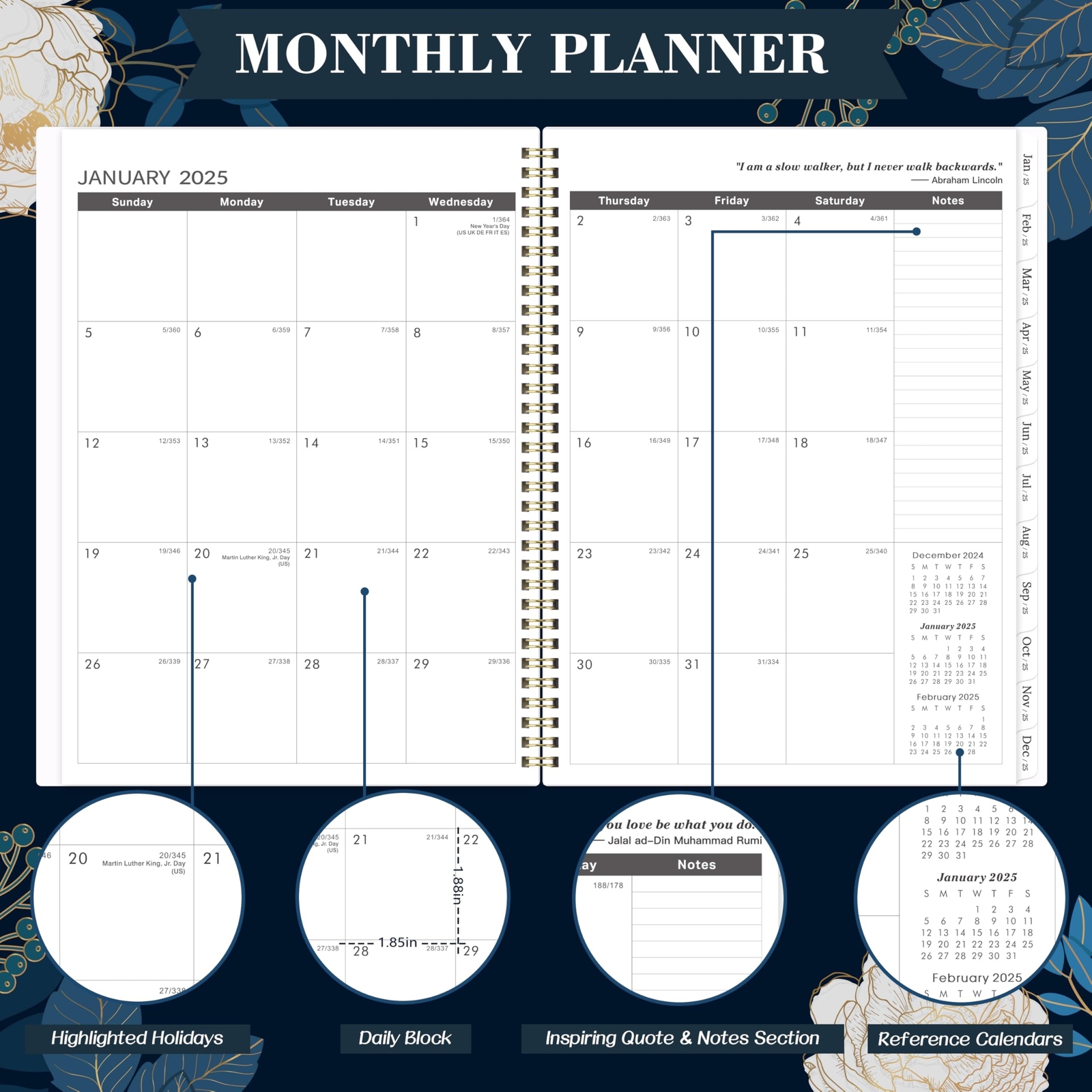 2025-2029 Monthly Planner – Jan 2025 – Dec 2029, 5 Year Monthly Planner/Calen…