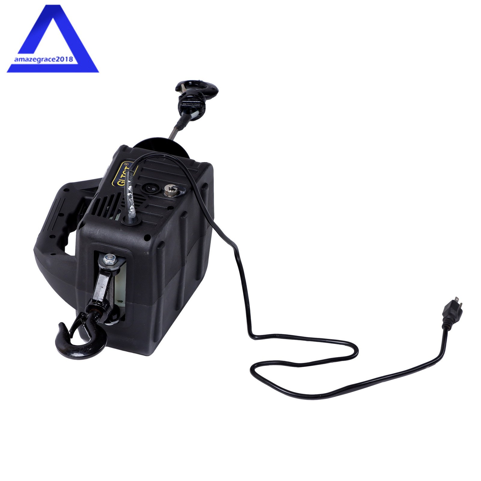 2-in-1 Portable Electric Hoist Power Winch 1100 lbs Wired Remote Control 1500W