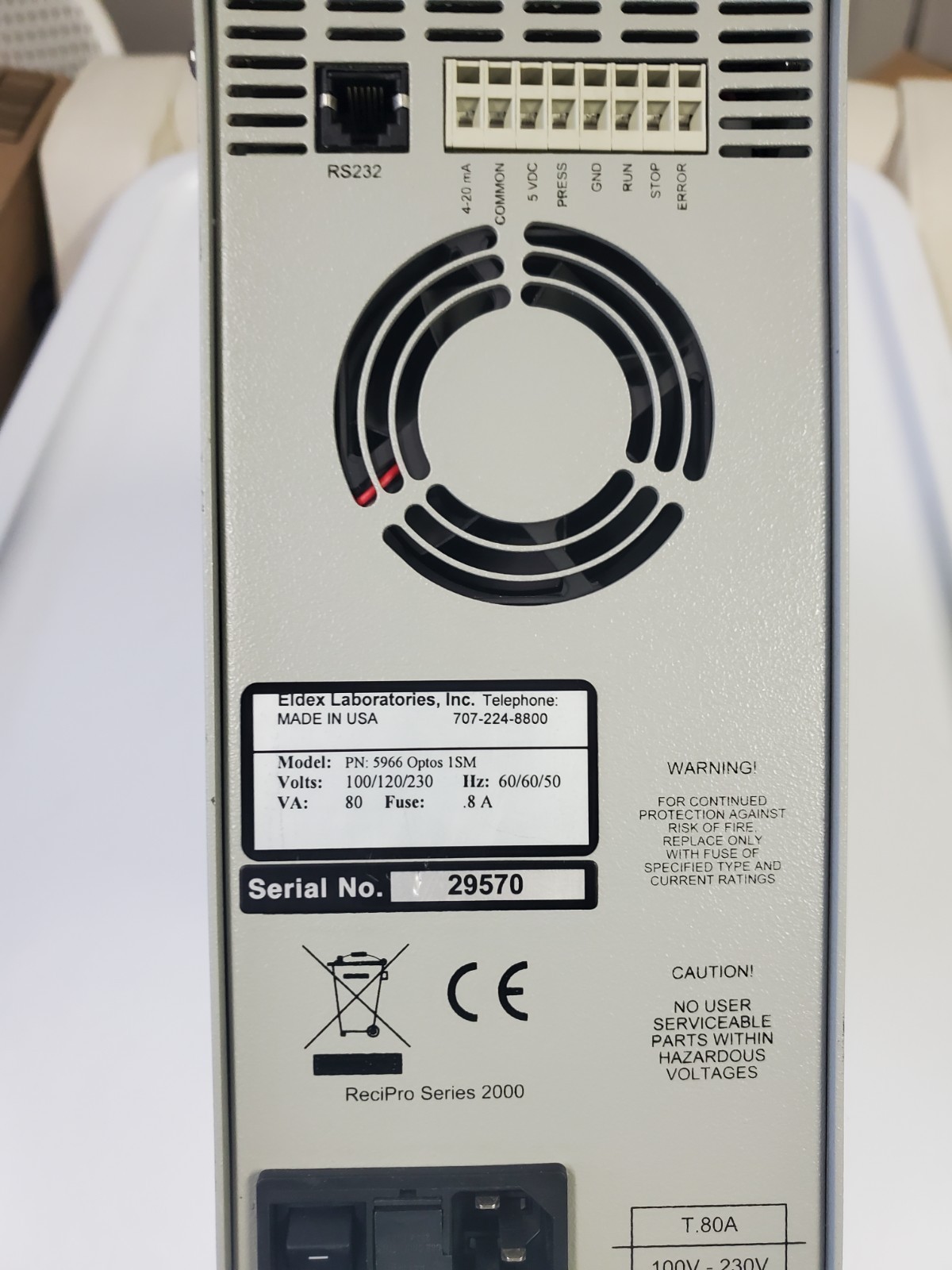 Eldex 5966 Optos 1SMP Metering Pump (0.003 – 5 mL/min) Gently used. Great deal!