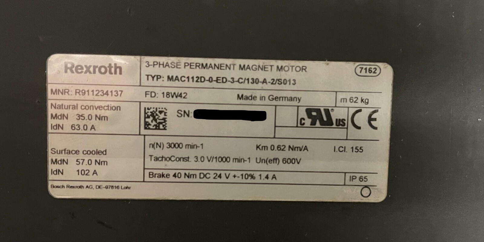 REXROTH MAC112D-0-ED-3-C/130-A-2/S013 MANUFACTURER REFURBISHED Warranty!