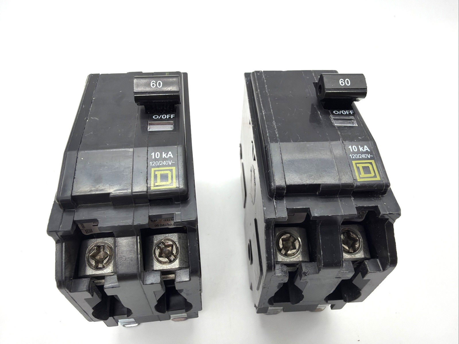 2 PACK SQUARE D QO260 60A 2 POLE BREAKER 120/240V PLUG-IN QO NEW