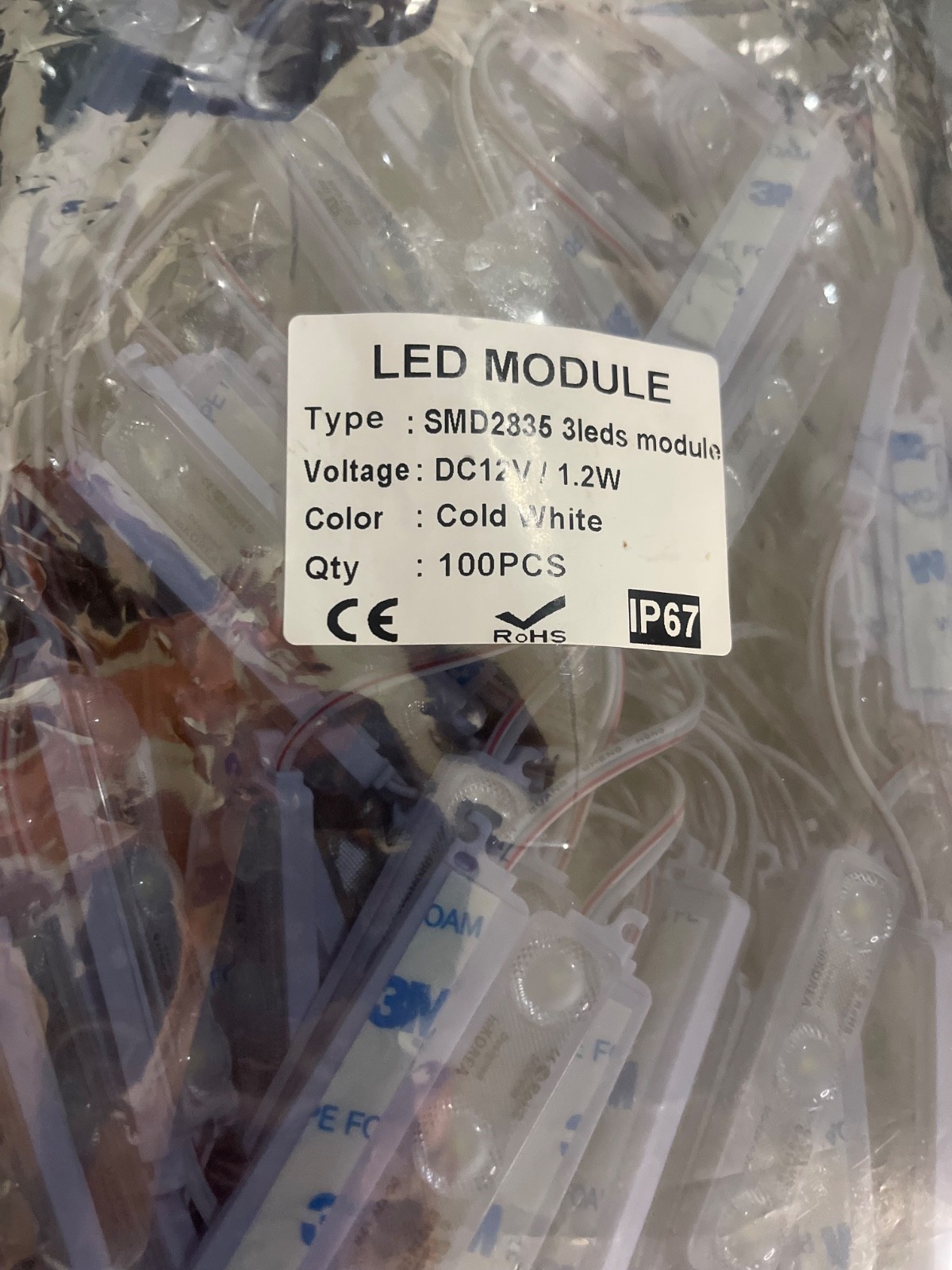 LED MODULE Type : SMD2835 3leds module Voltage : DC12V / 1.2W Color : Cold White