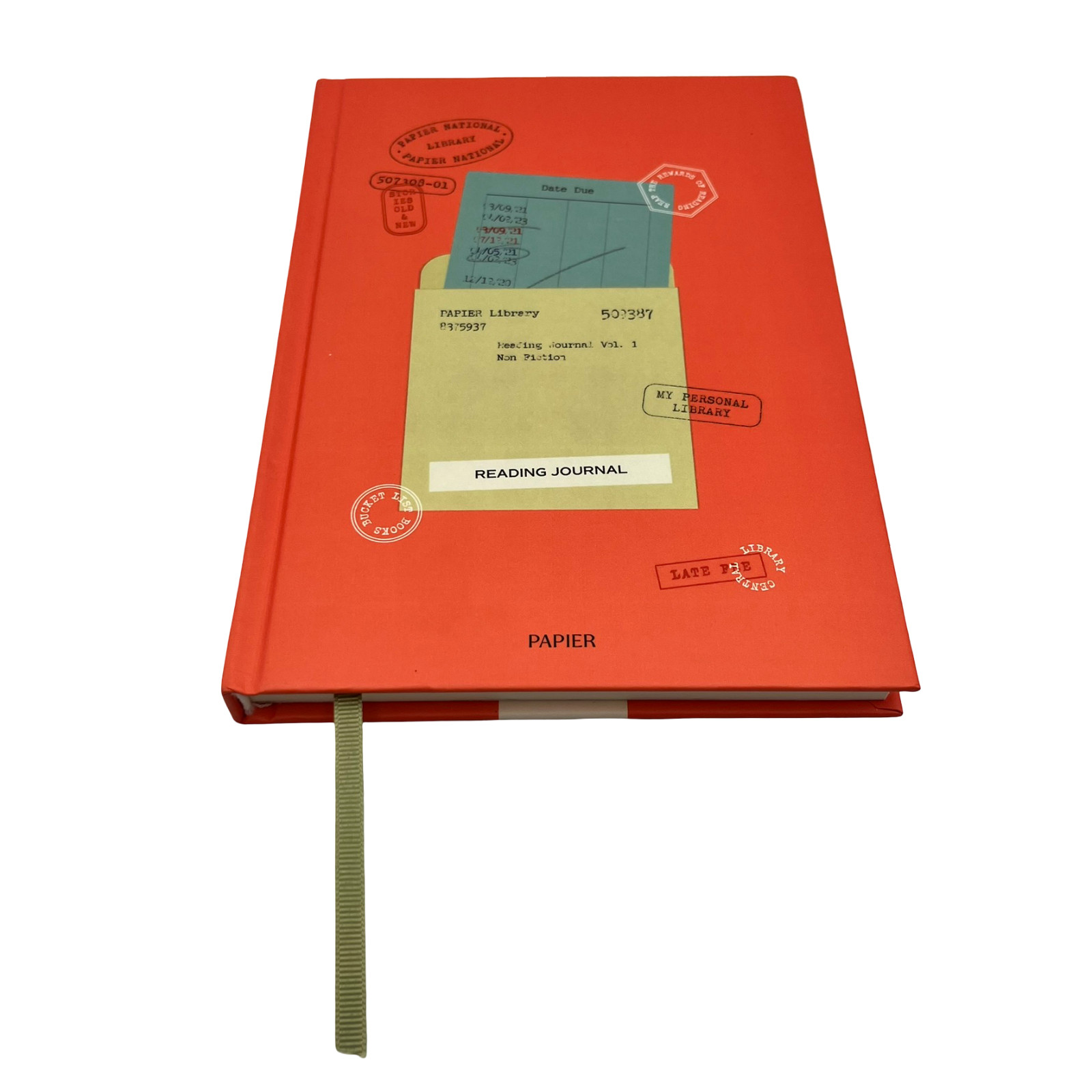 Library Card Reading Journal by Papier WS1682202 New *READ*